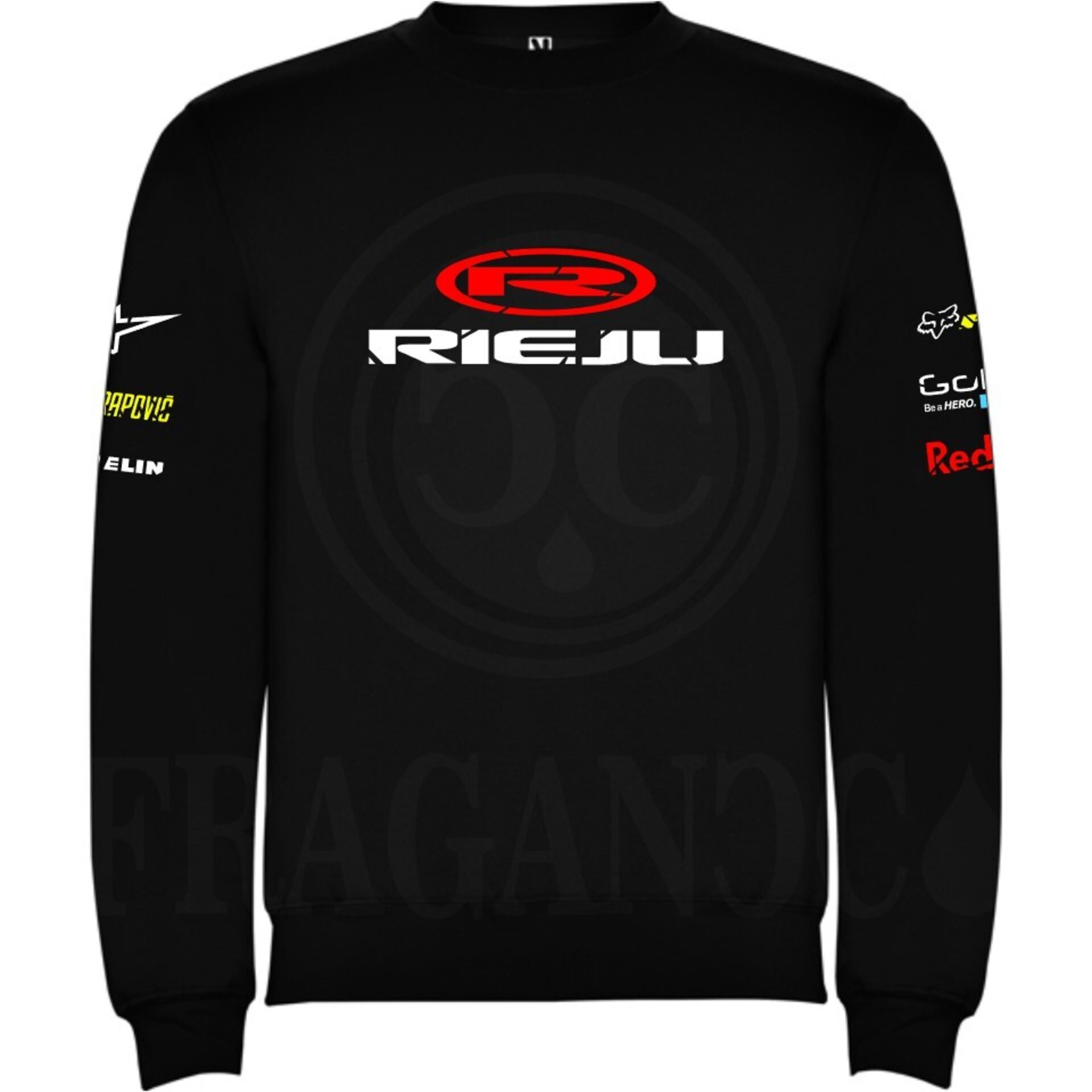 Sudadera unisex con logos personalizados del mundo motor. Mod. RJ - 6