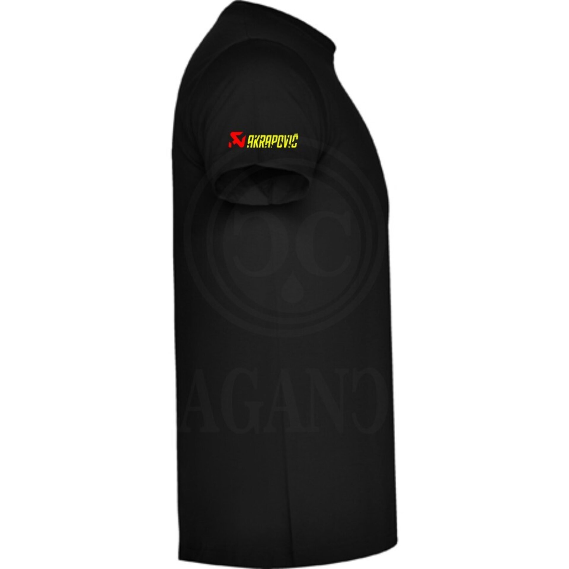 Camiseta negra de algodón para mujer y hombre con logos del mundo motor. Mod. KC - 3
