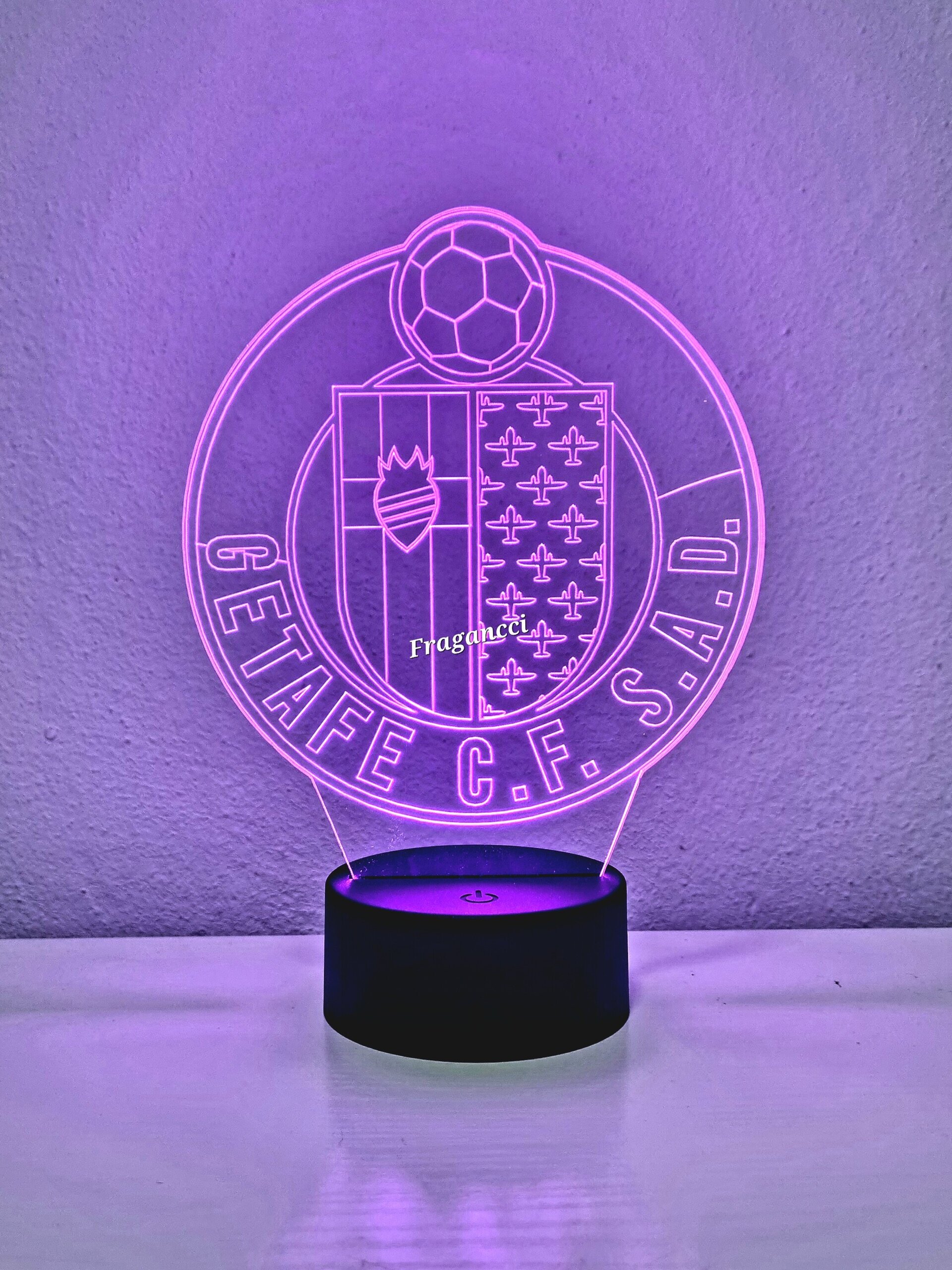 Lampara led 3d Escudo Futbol Getafe personalizable, Lámpara led sobremesa - 6
