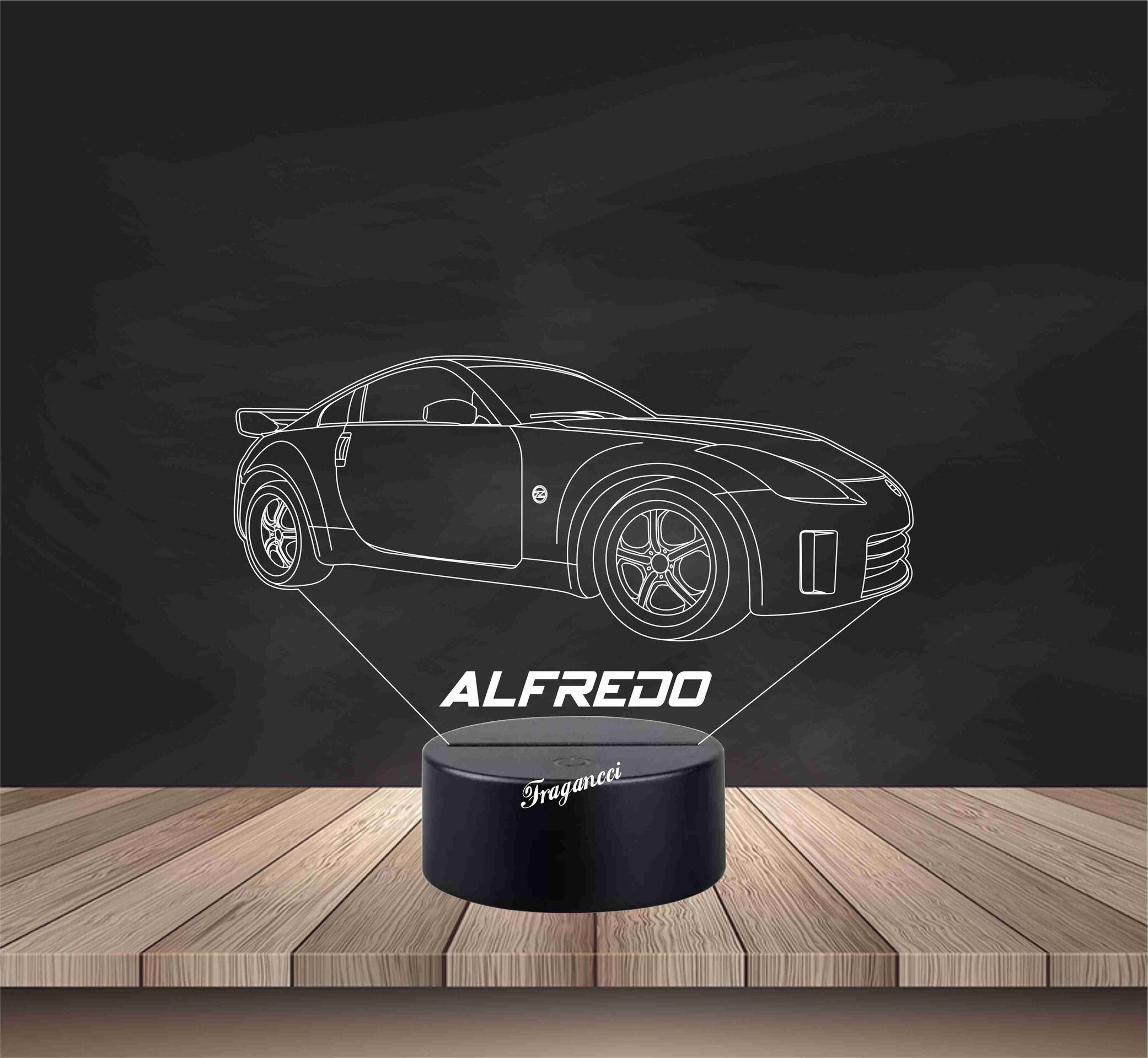 Lampara led 3d Coche Nissa n 350z personalizable, Lámpara led sobremesa - 2