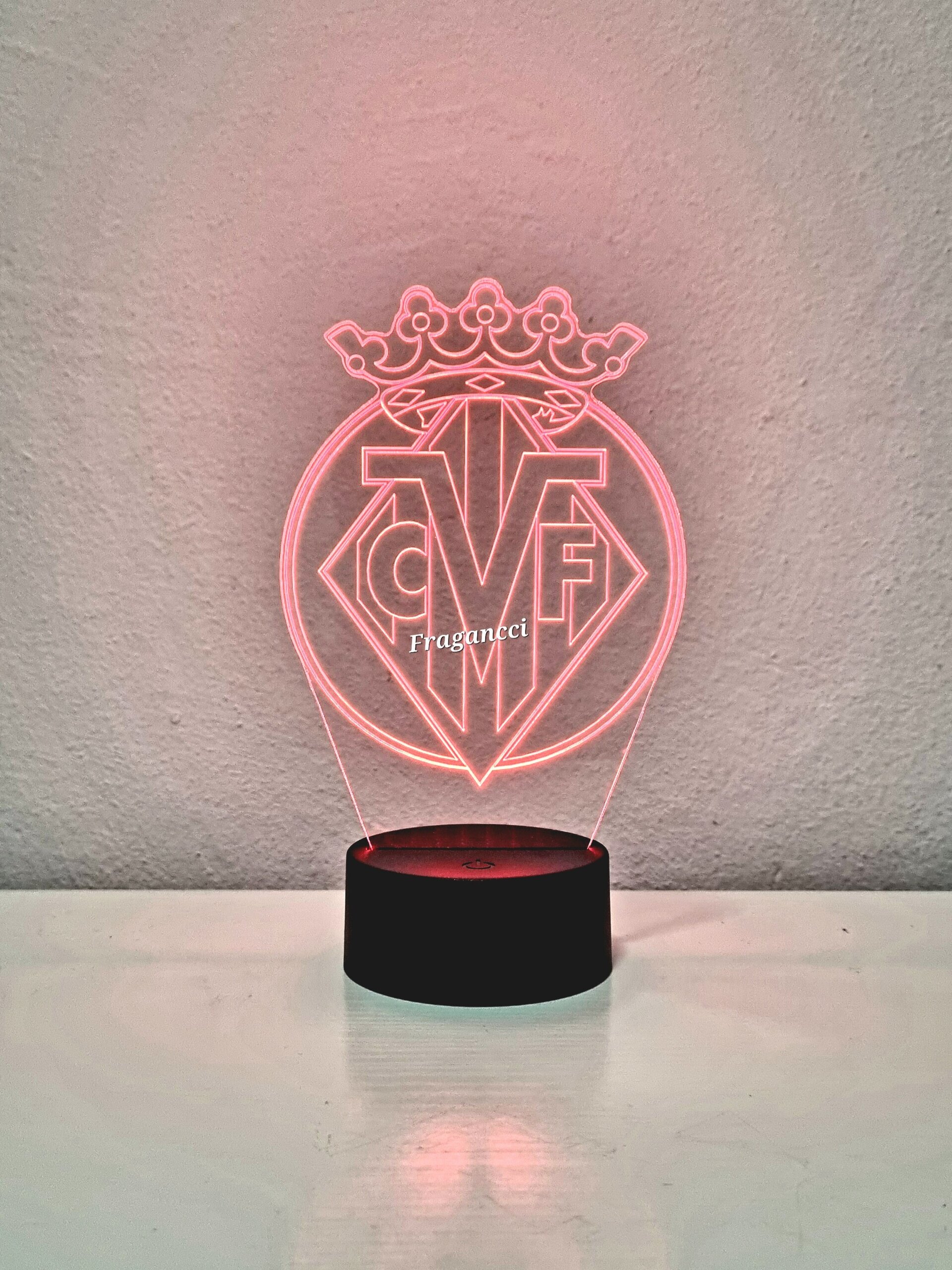 Lampara led 3d Escudo Futbol Villarreal personalizable, Lámpara led sobremesa - 6