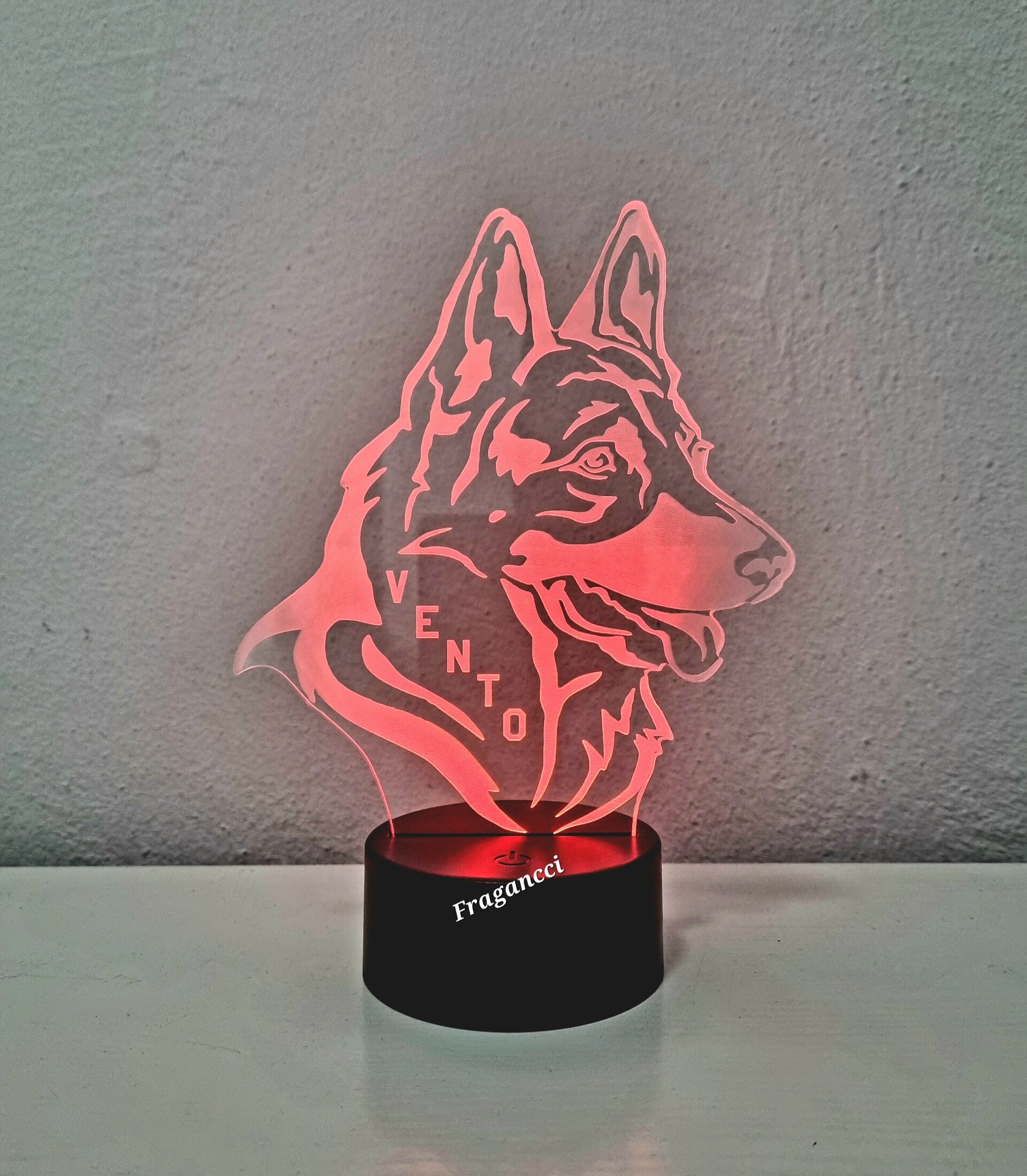 Lampara led 3d Animal Pastor Aleman personalizable, Lámpara led sobremesa - 9