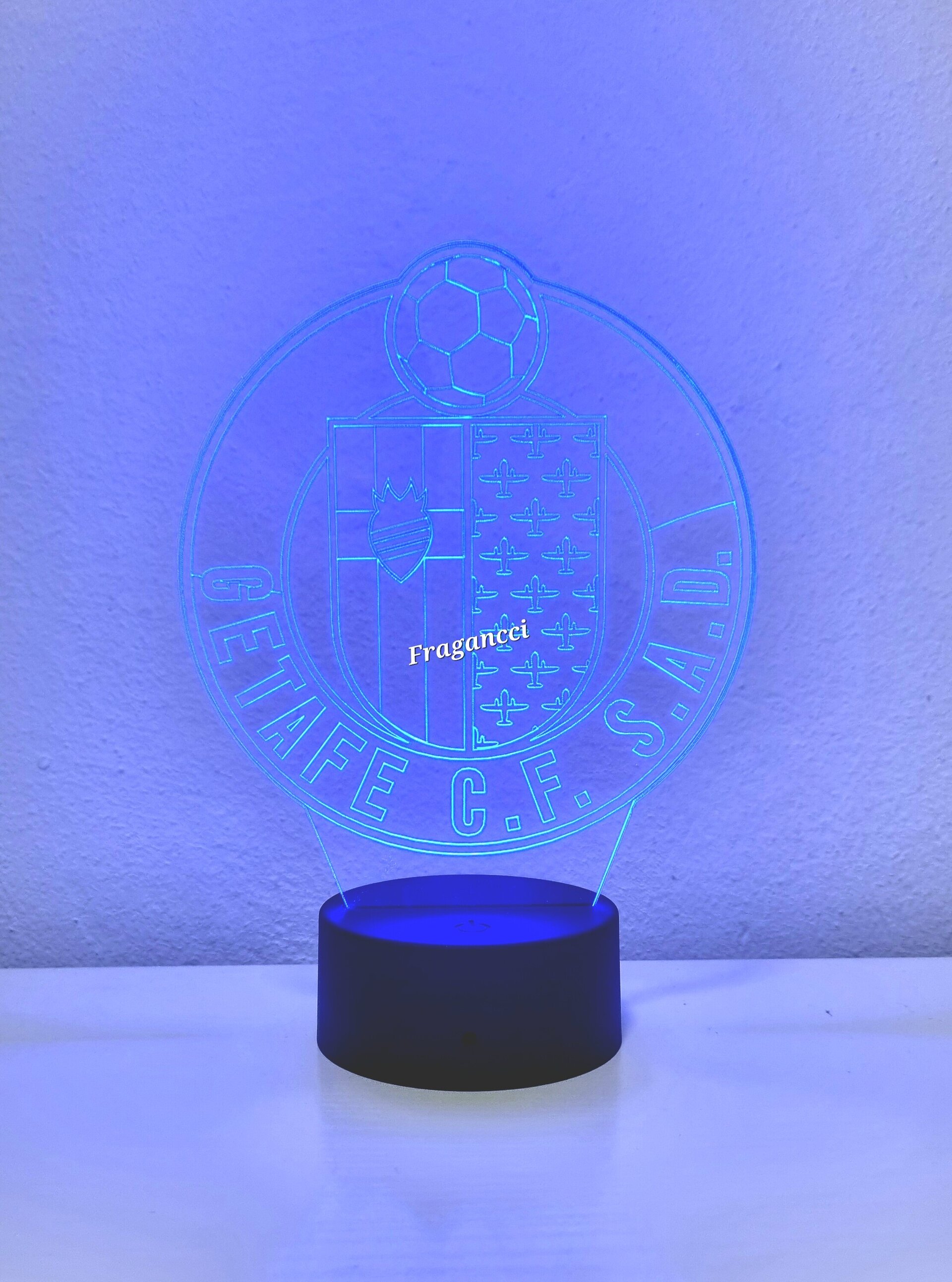 Lampara led 3d Escudo Futbol Getafe personalizable, Lámpara led sobremesa - 7