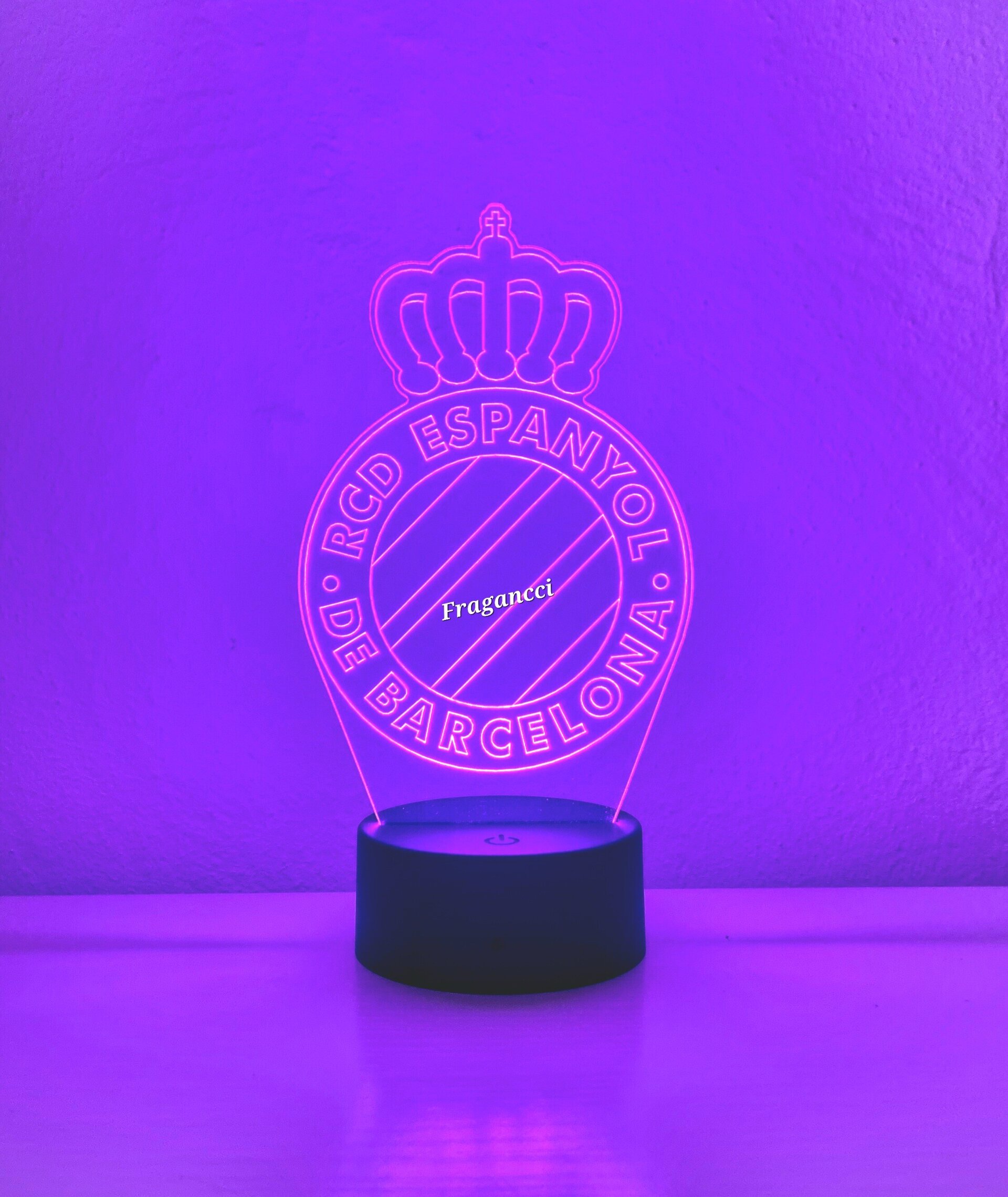 Lampara led 3d Escudo Futbol Espanyol personalizable, Lámpara led sobremesa - 6