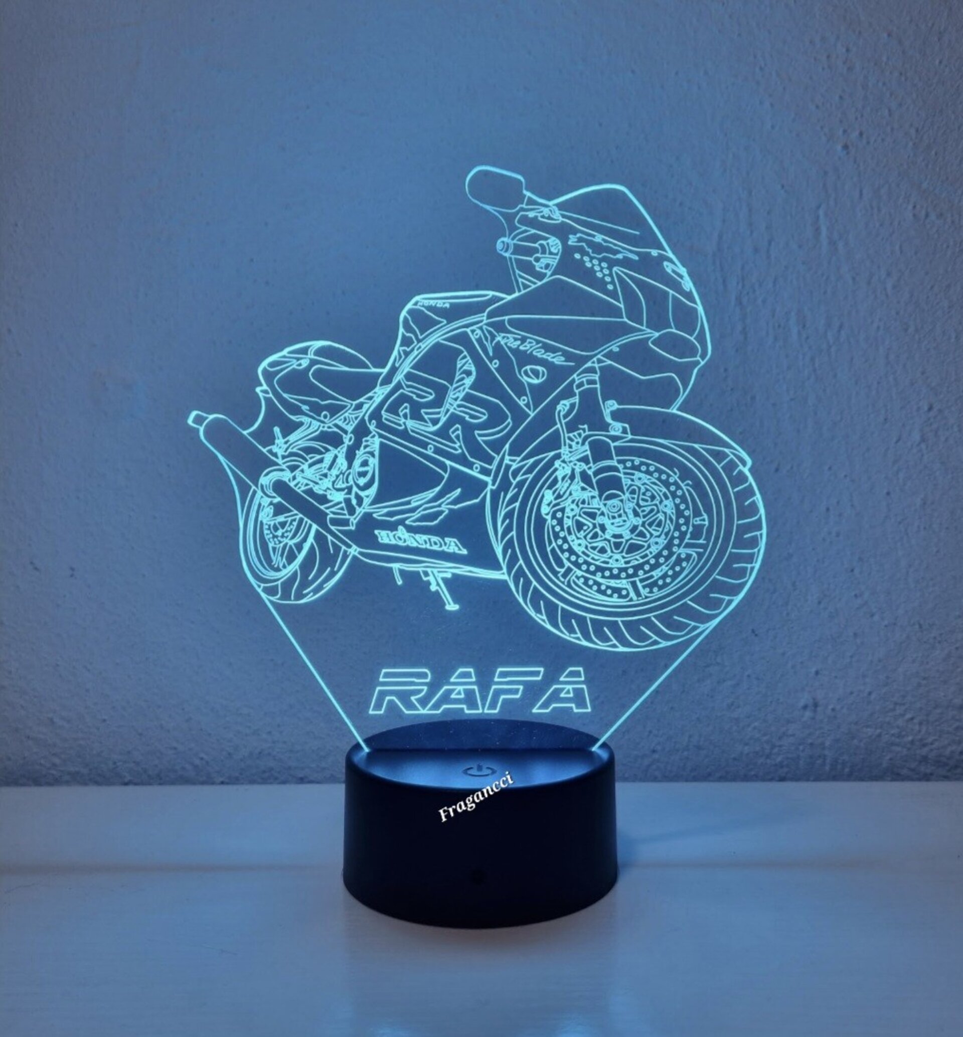 Lampara led 3d moto Hond a Cbr 919 RR 1999 personalizable, Lámpara led sobremesa - 6