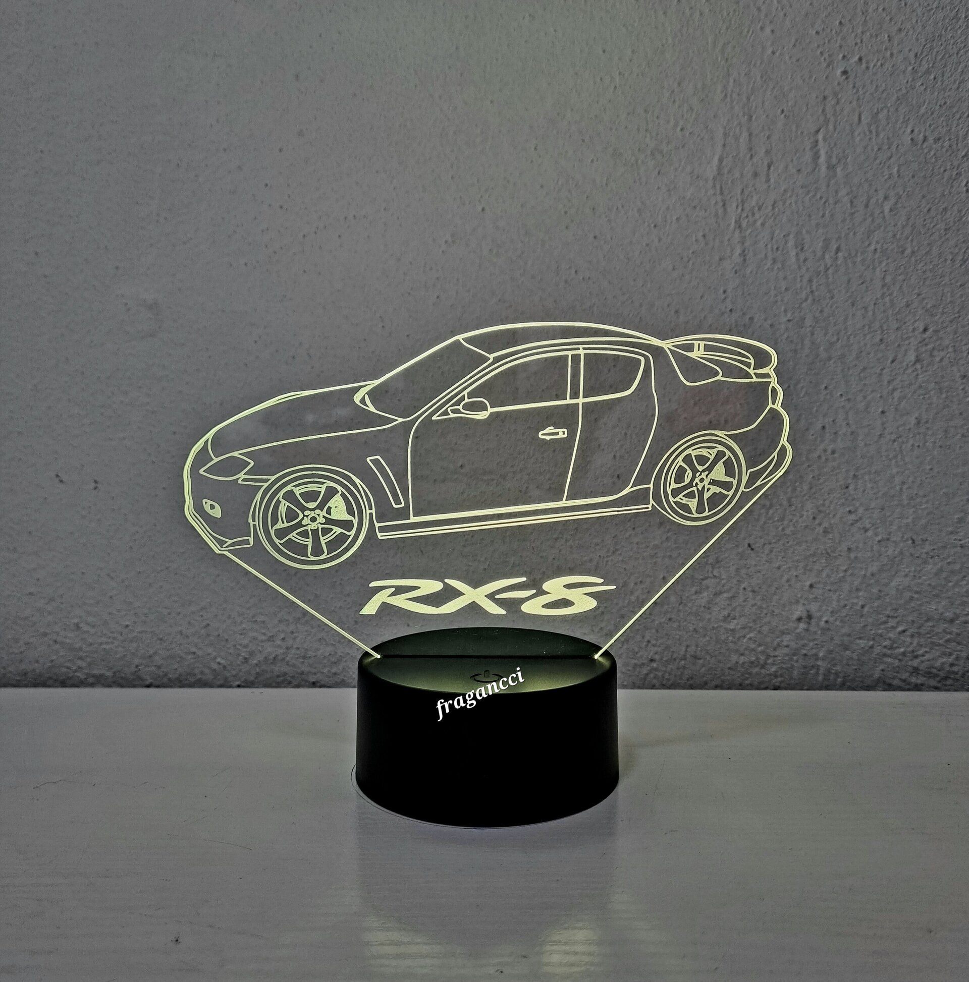 Lampara led 3d Mazd a RX8 personalizable, Lámpara led sobremesa - 8