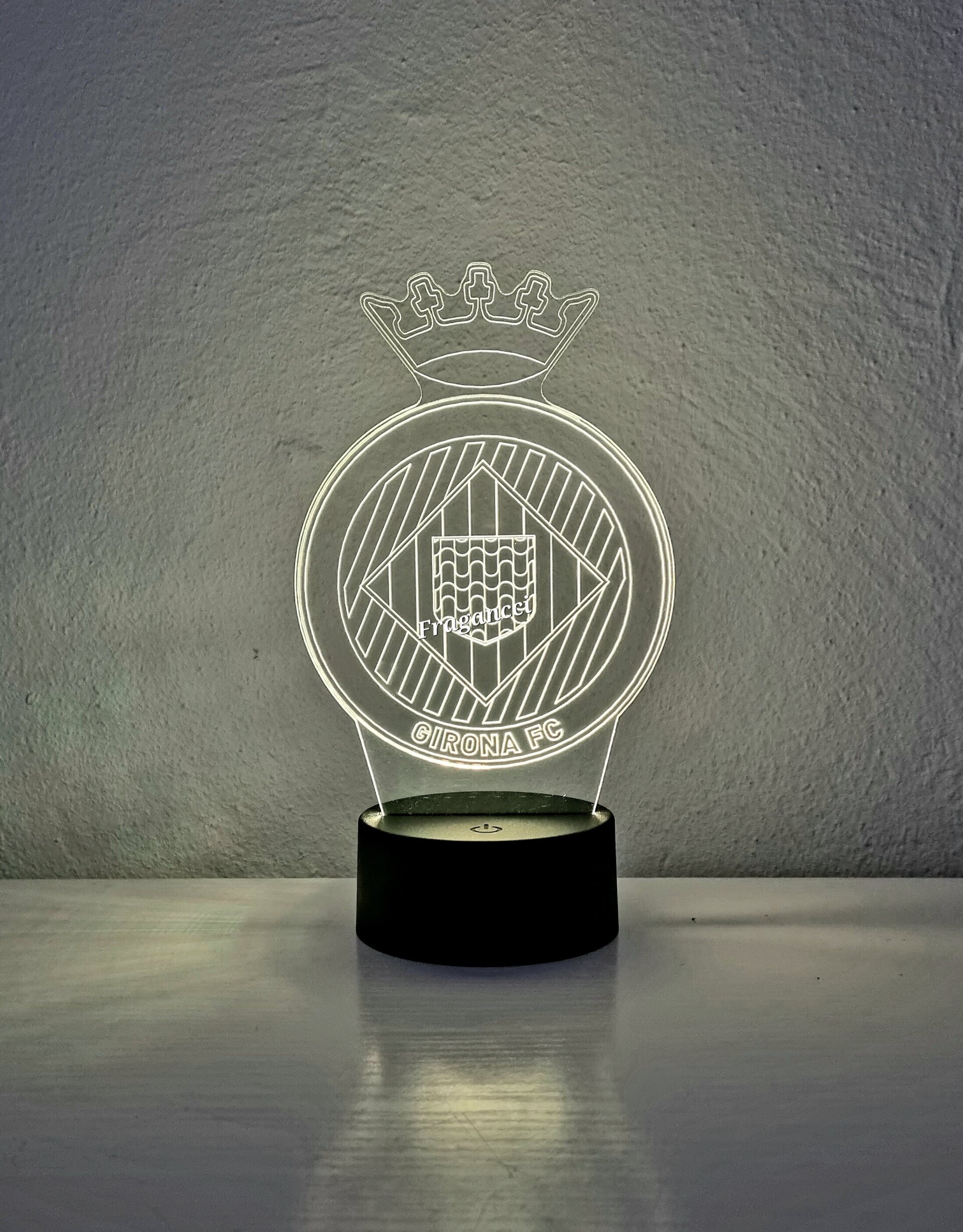 Lampara led 3d Escudo Futbol Girona personalizable, Lámpara led sobremesa - 4