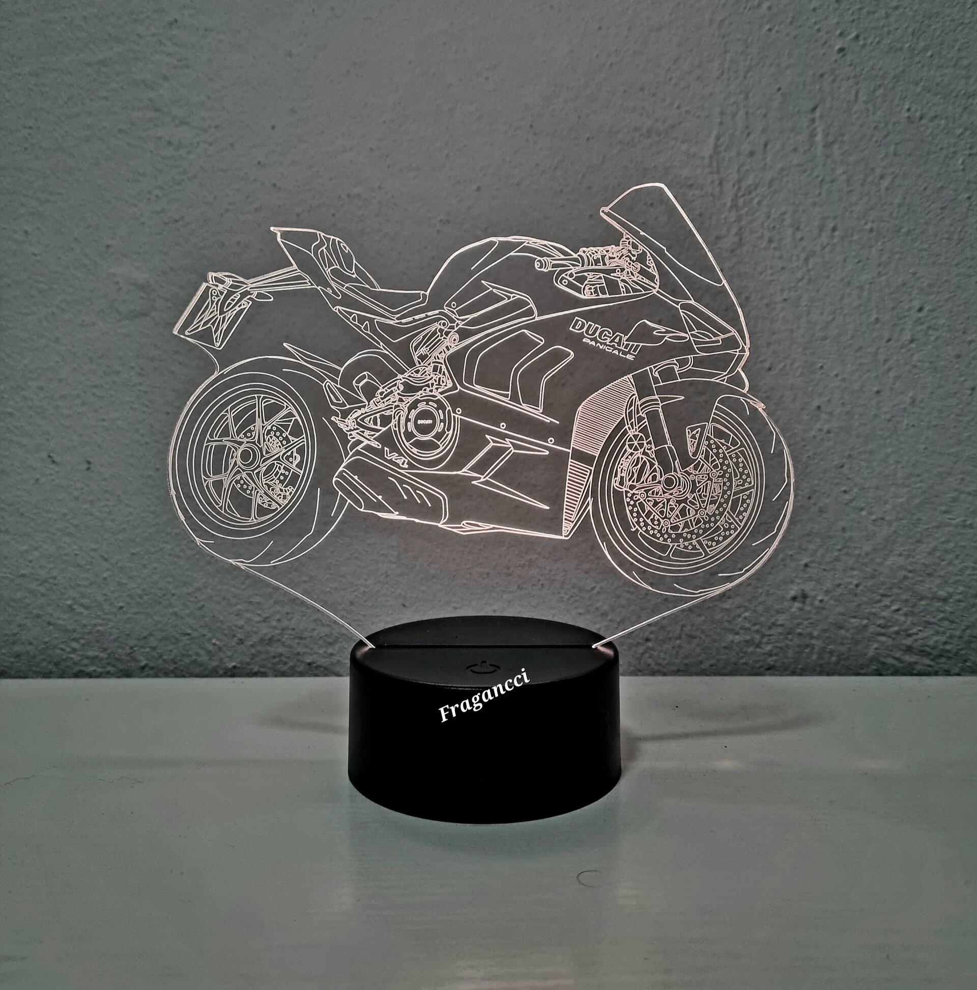 Lampara led 3d moto Ducat i panigale v4s personalizable, Lámpara led sobremesa - 7
