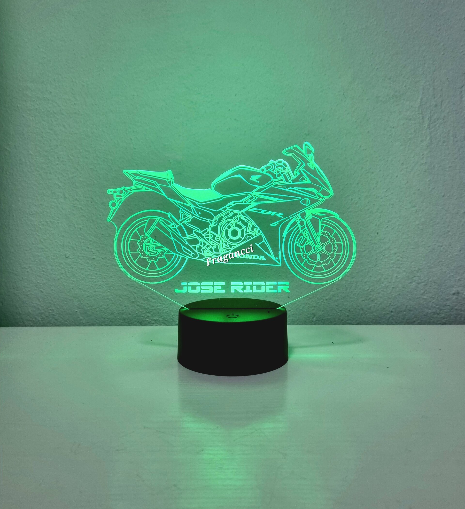Lampara led 3d moto Hond a Cbr 500 R personalizable, Lámpara led sobremesa - 7