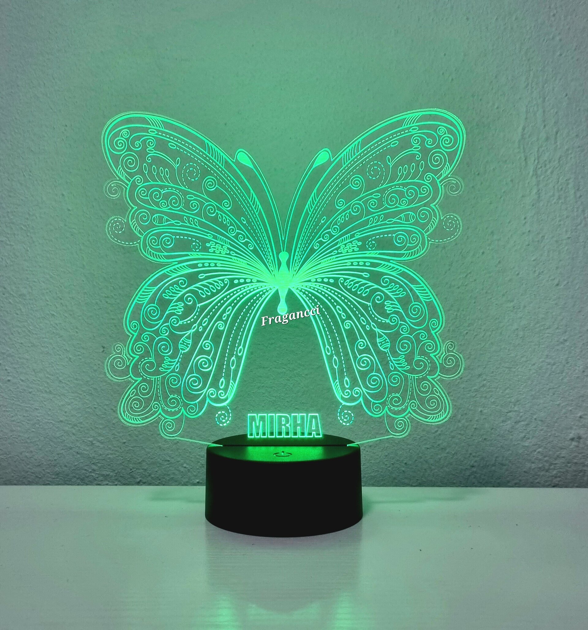 Lampara led 3d Animal Mariposa personalizable, Lámpara led sobremesa - 6