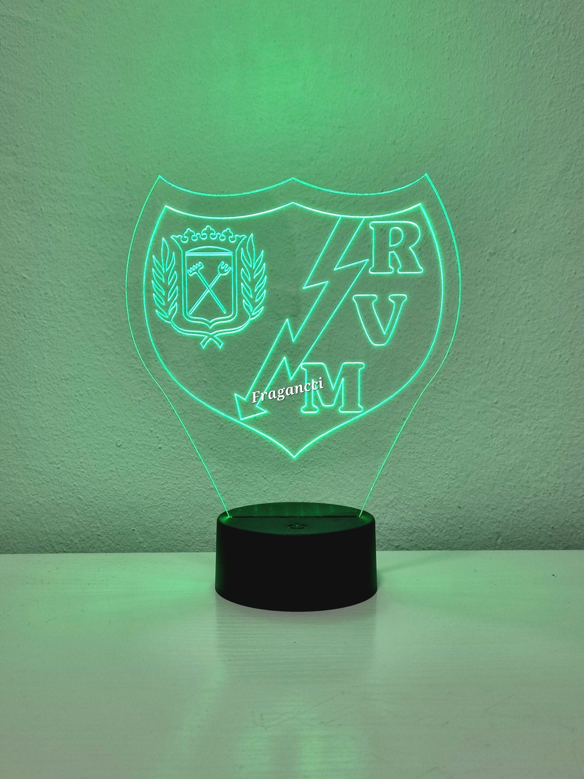 Lampara led 3d Escudo Futbol R Vallecano personalizable, Lámpara sobremesa - 4