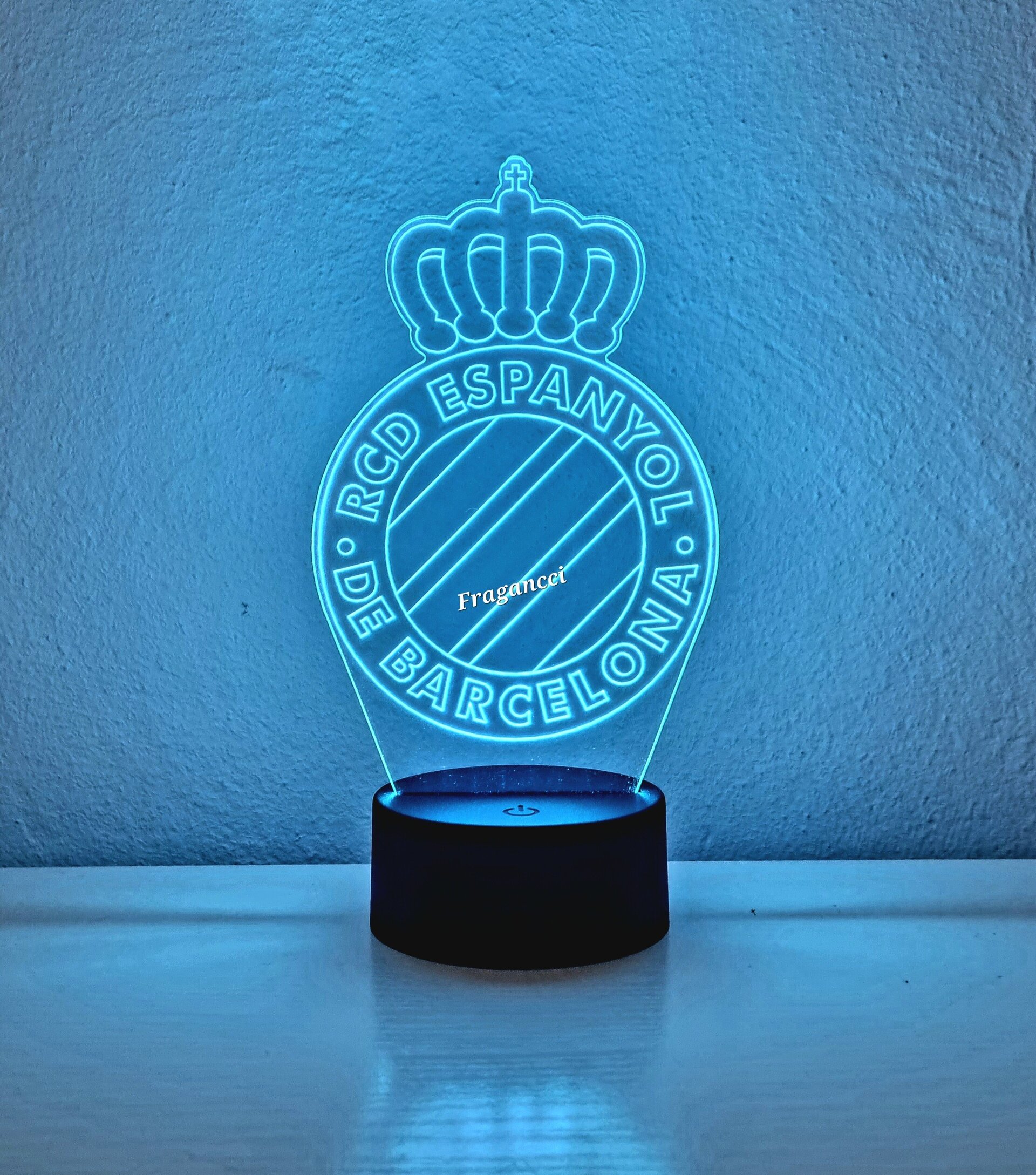 Lampara led 3d Escudo Futbol Espanyol personalizable, Lámpara led sobremesa - 4