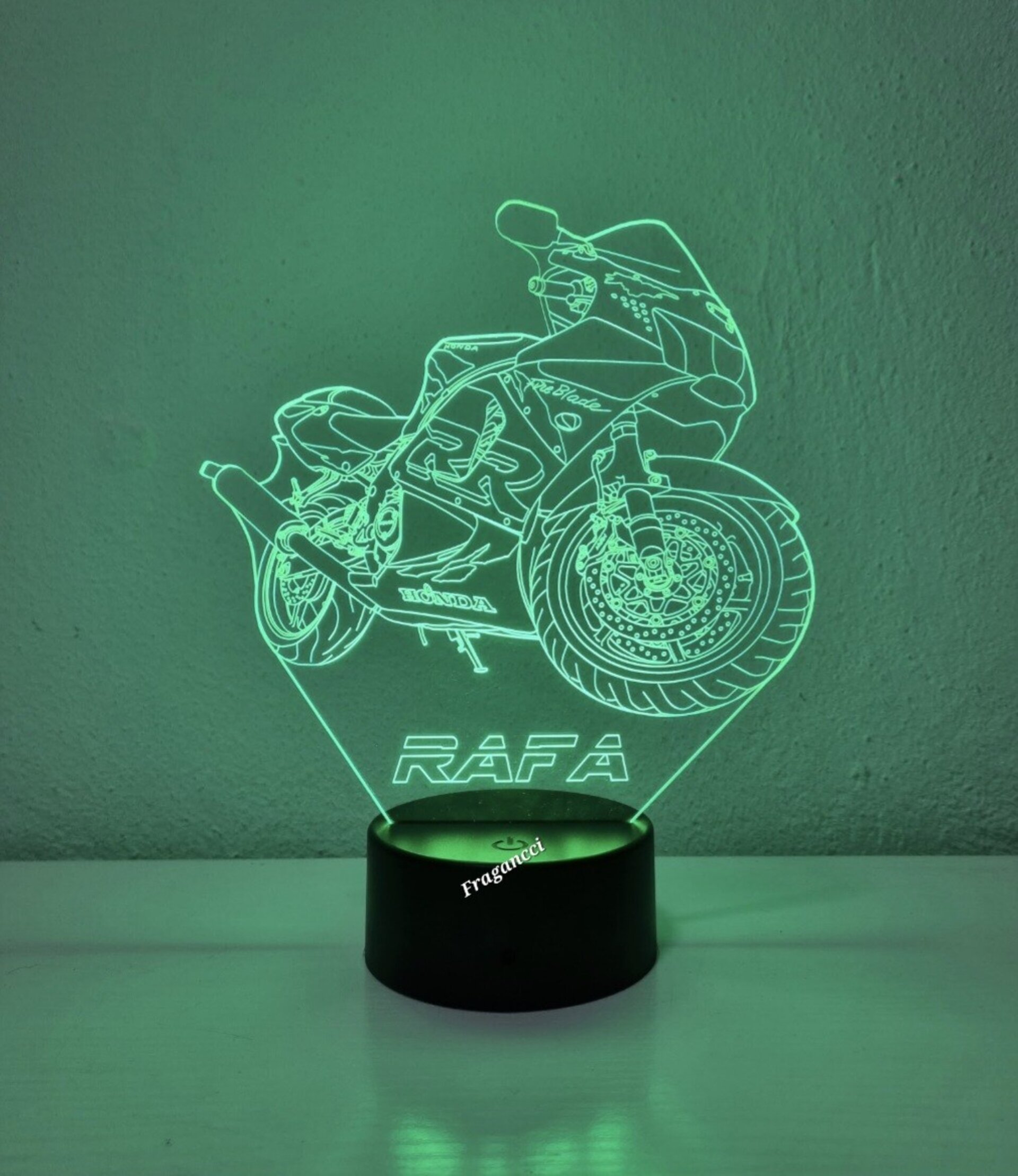 Lampara led 3d moto Hond a Cbr 919 RR 1999 personalizable, Lámpara led sobremesa - 3