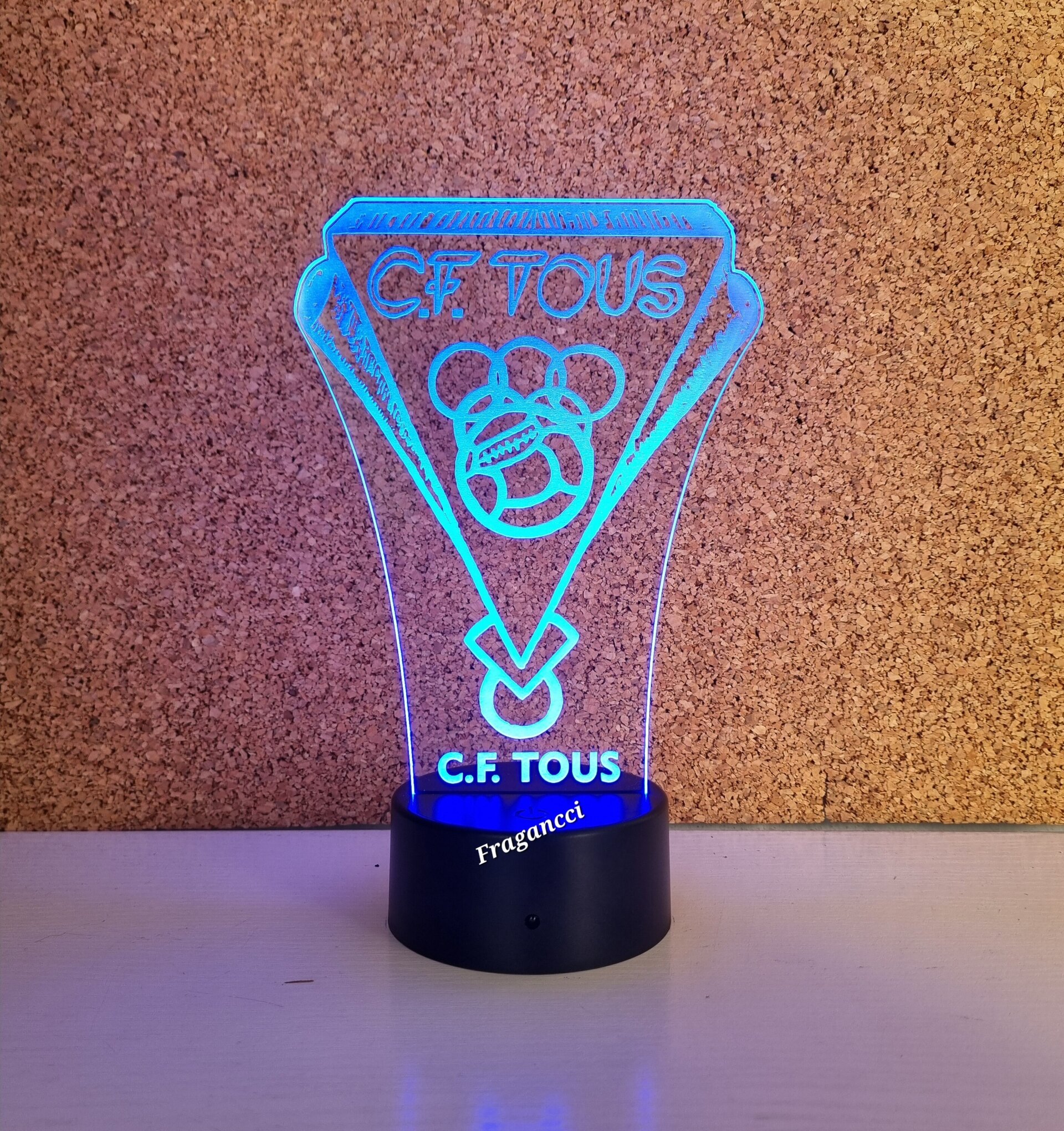 Lampara led 3d sobremesa con Escudo Futbol C.F. Tous personalizable - 7