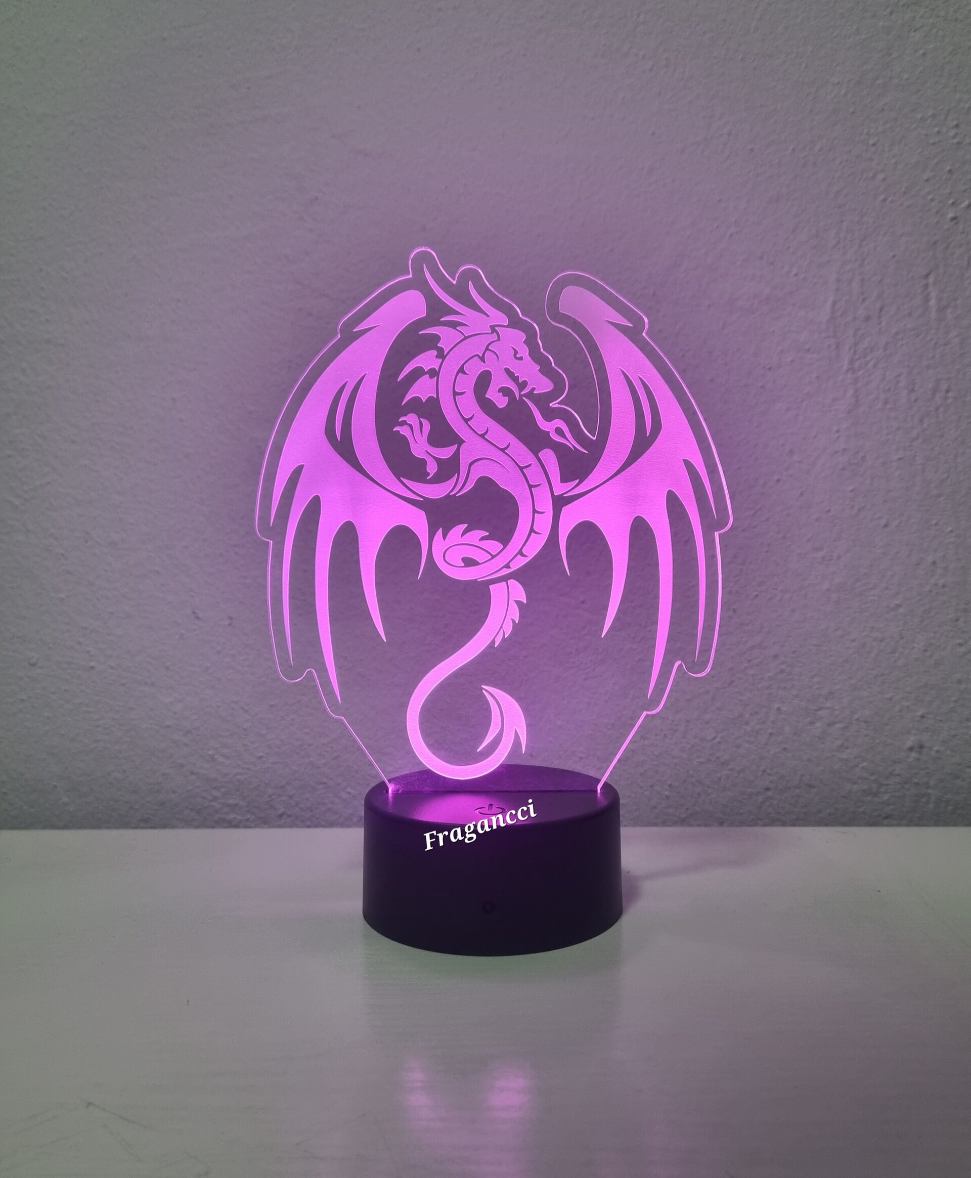 Lampara led 3d Animal Dragón personalizable, Lámpara led sobremesa - 6