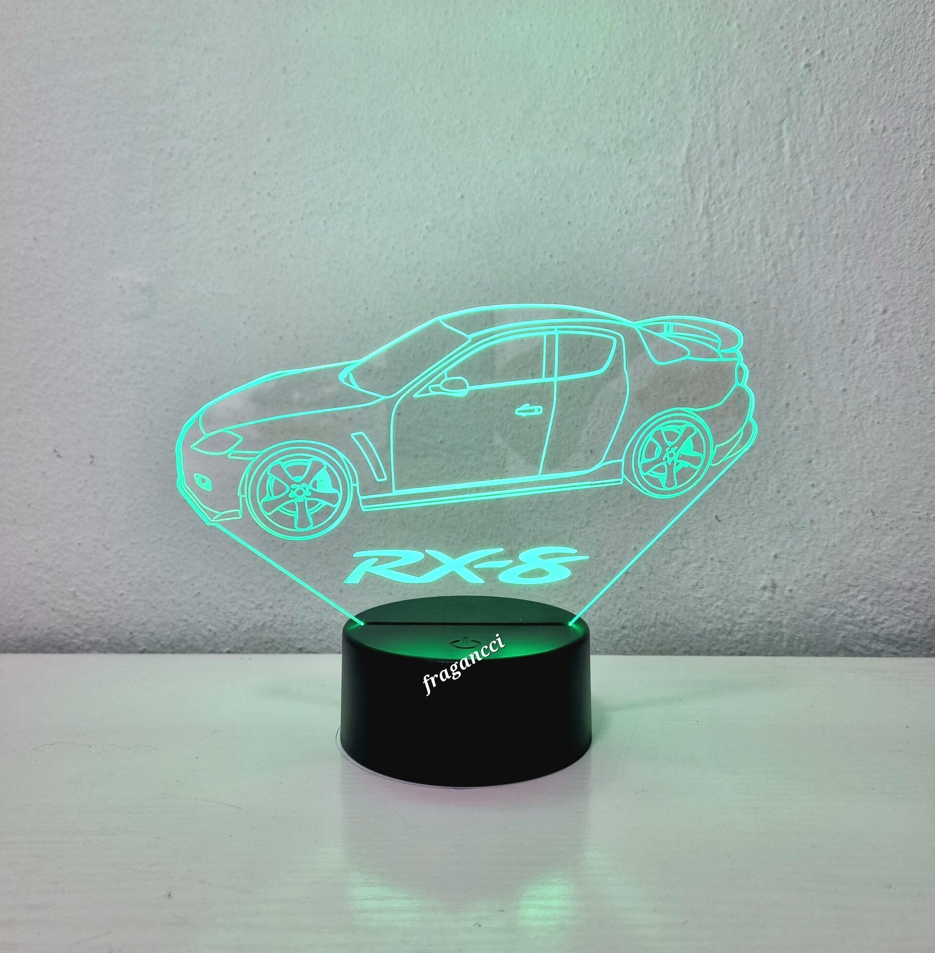 Lampara led 3d Mazd a RX8 personalizable, Lámpara led sobremesa - 4