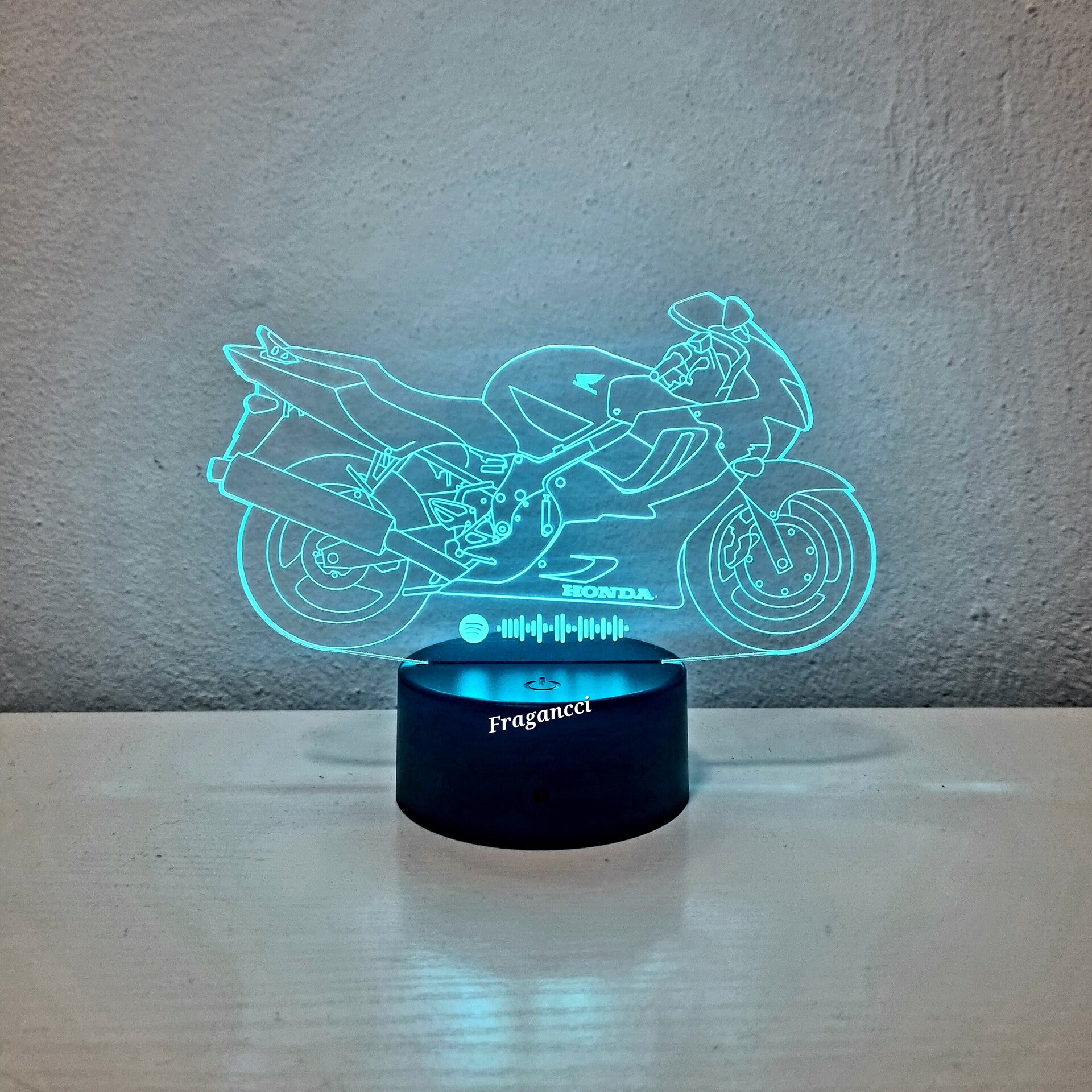 Lampara led 3d moto Hond a Cbr 600 F4 personalizable, Lámpara led sobremesa - 4