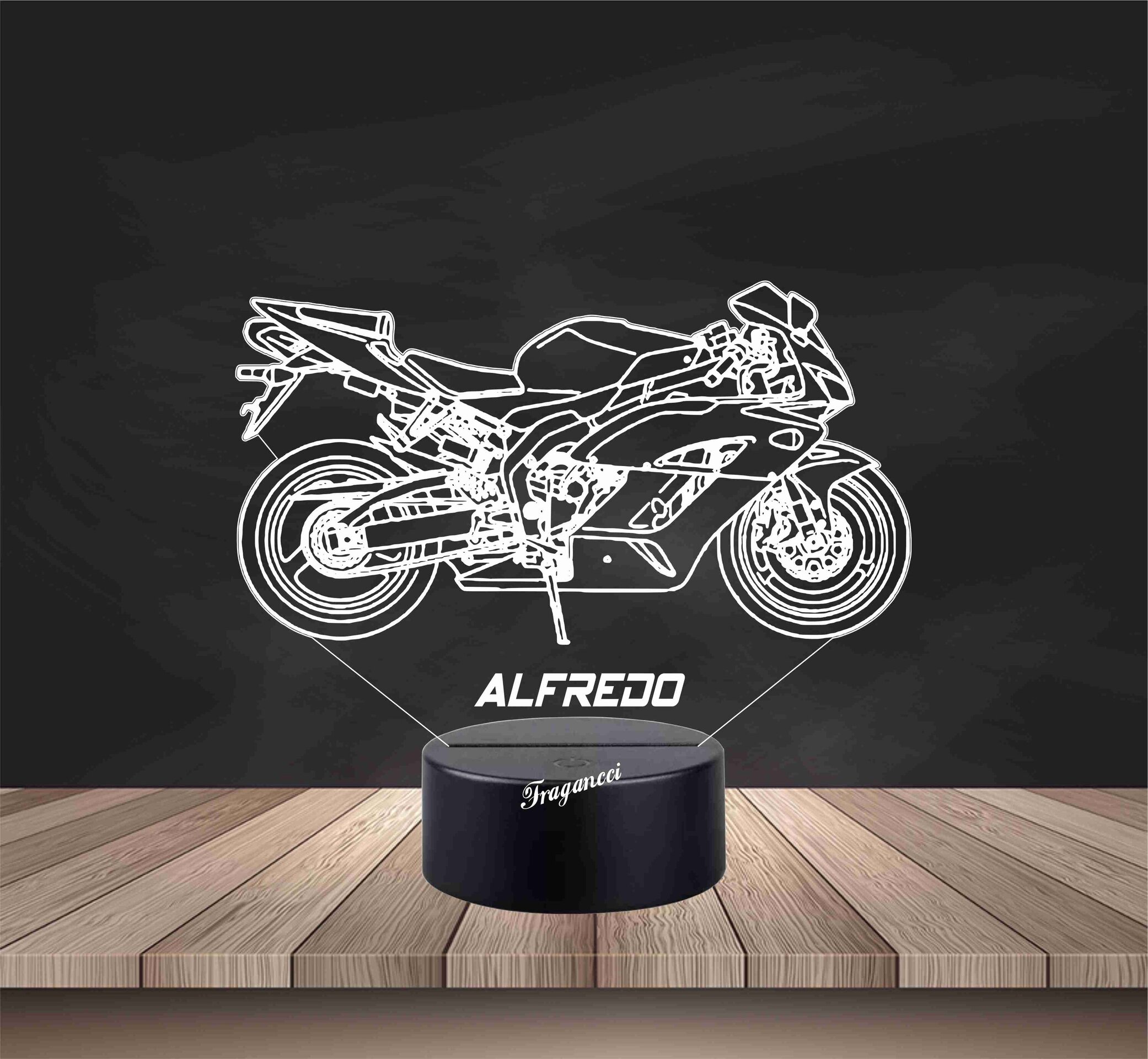 Lampara led 3d moto Hond a Cbr 1000 RR 2005 personalizable Lámpara led sobremesa - 2