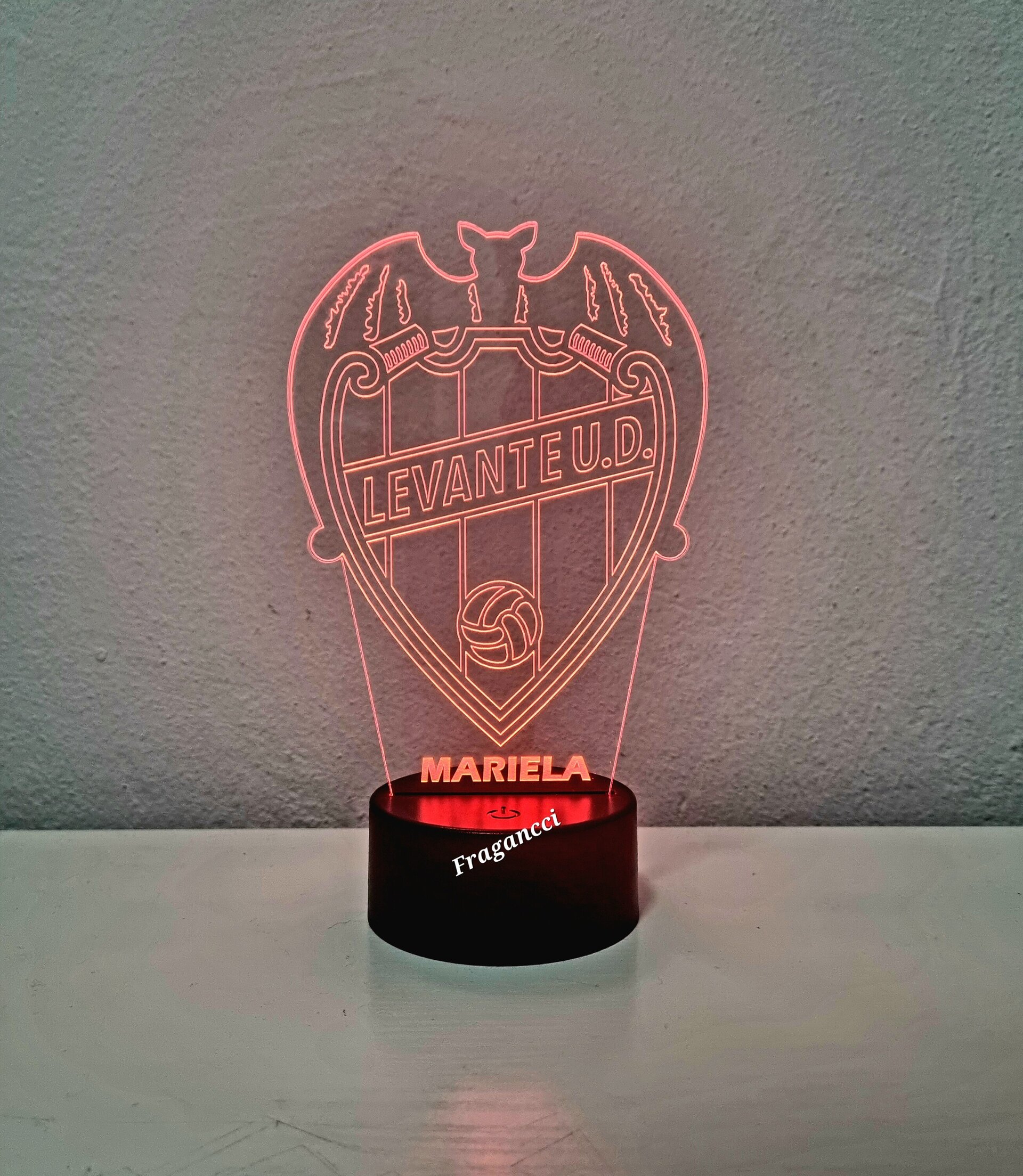 Lampara led 3d Escudo Futbol Levante personalizable, Lámpara led sobremesa - 9