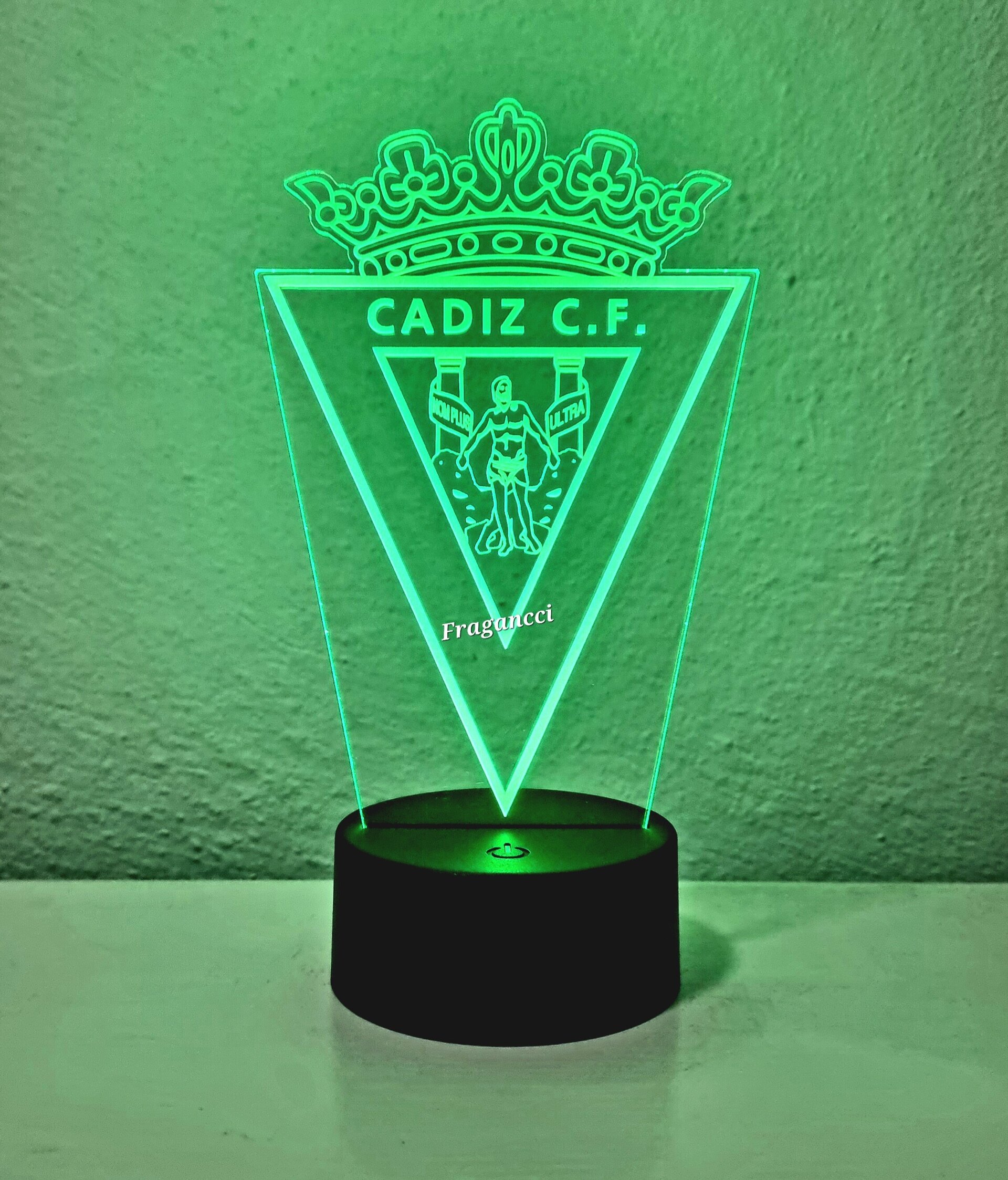 Lampara led 3d Escudo Futbol Cadiz personalizable, Lámpara led sobremesa - 5