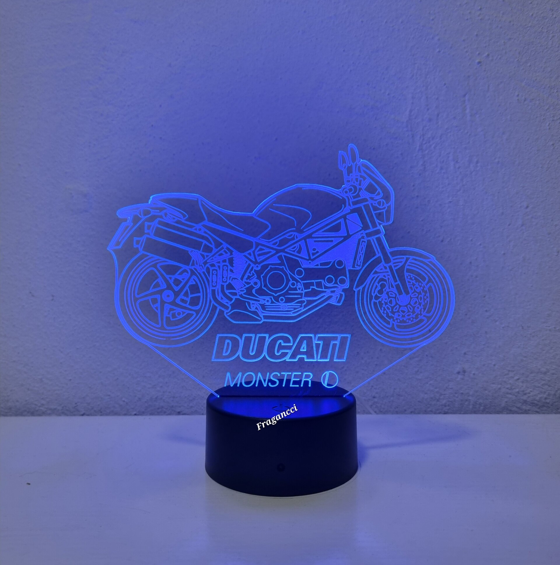 Lampara led 3d moto Ducat i Monster 696 personalizable, Lámpara led sobremesa - 7