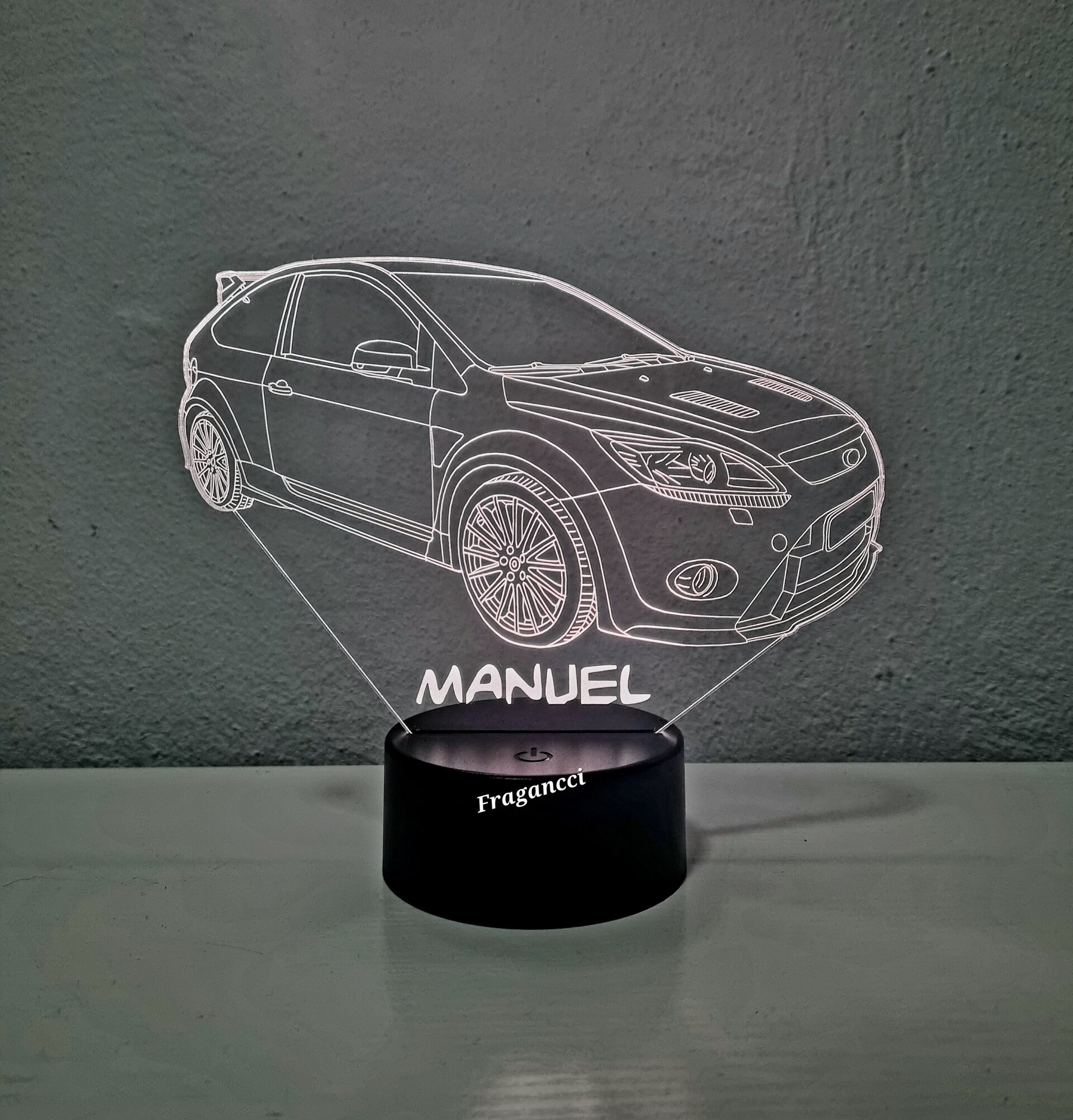 Lampara led 3d For d Focu s RS personalizable, Lámpara led sobremesa - 5