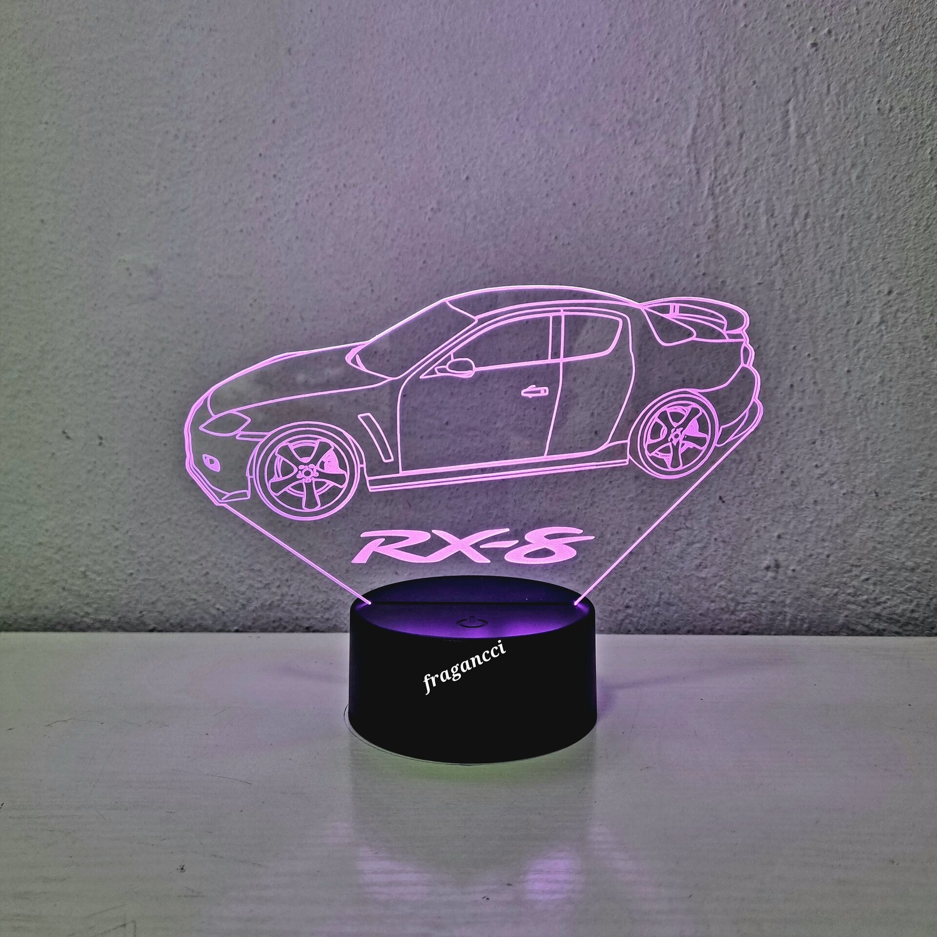 Lampara led 3d Mazd a RX8 personalizable, Lámpara led sobremesa - 3