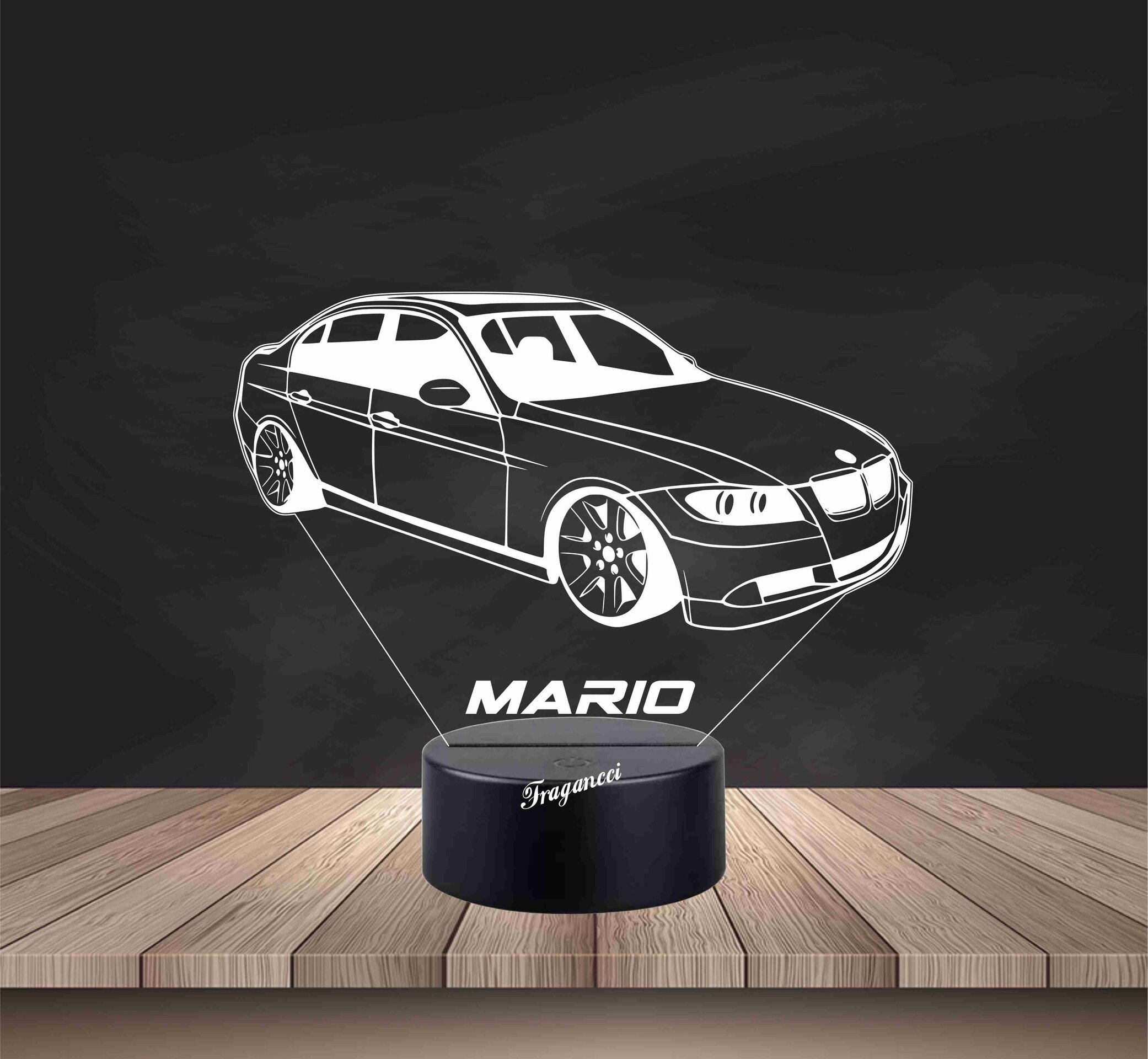 Lampara led 3d Bm w E90 Sedán personalizable, Lámpara led sobremesa - 2
