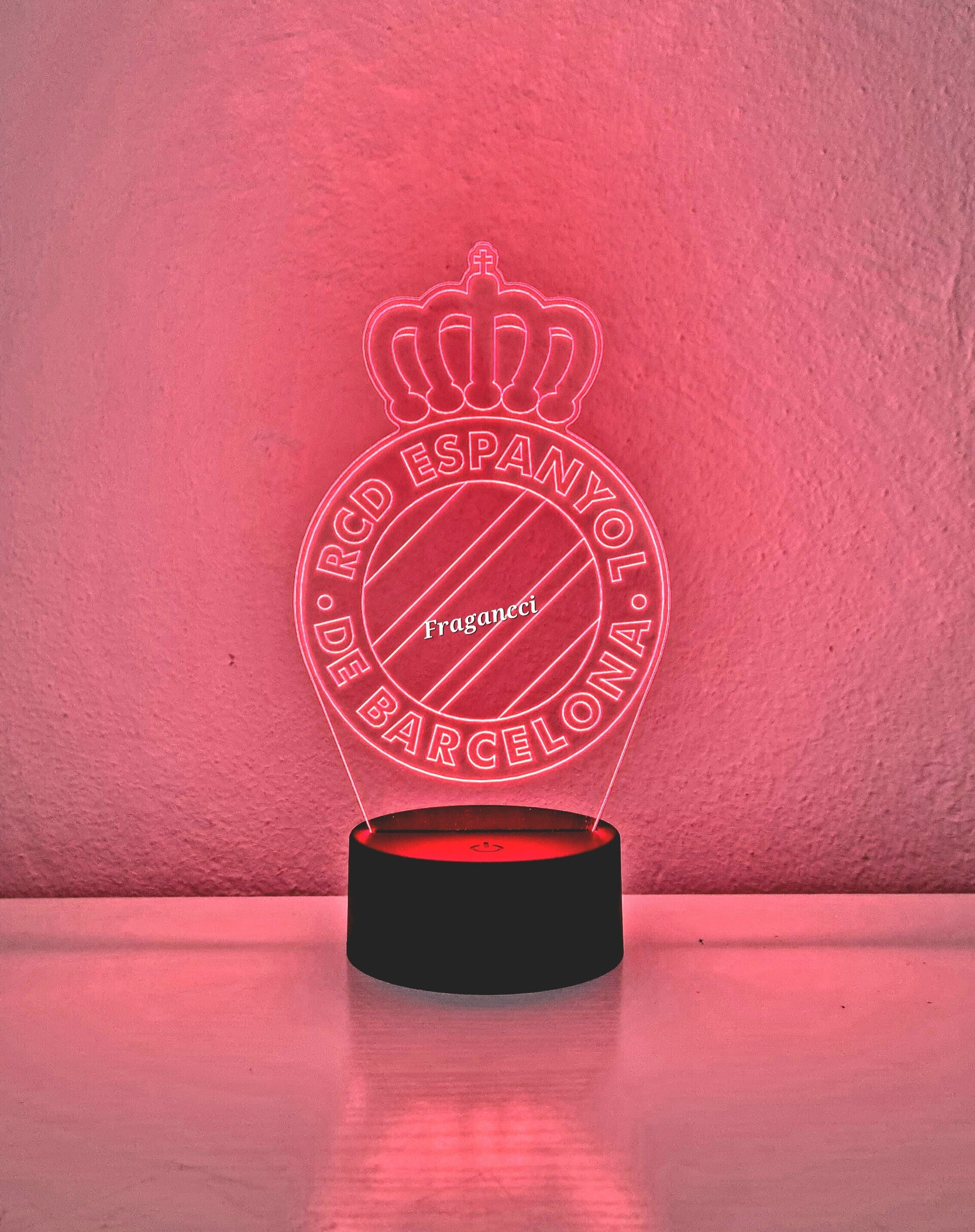 Lampara led 3d Escudo Futbol Espanyol personalizable, Lámpara led sobremesa - 9