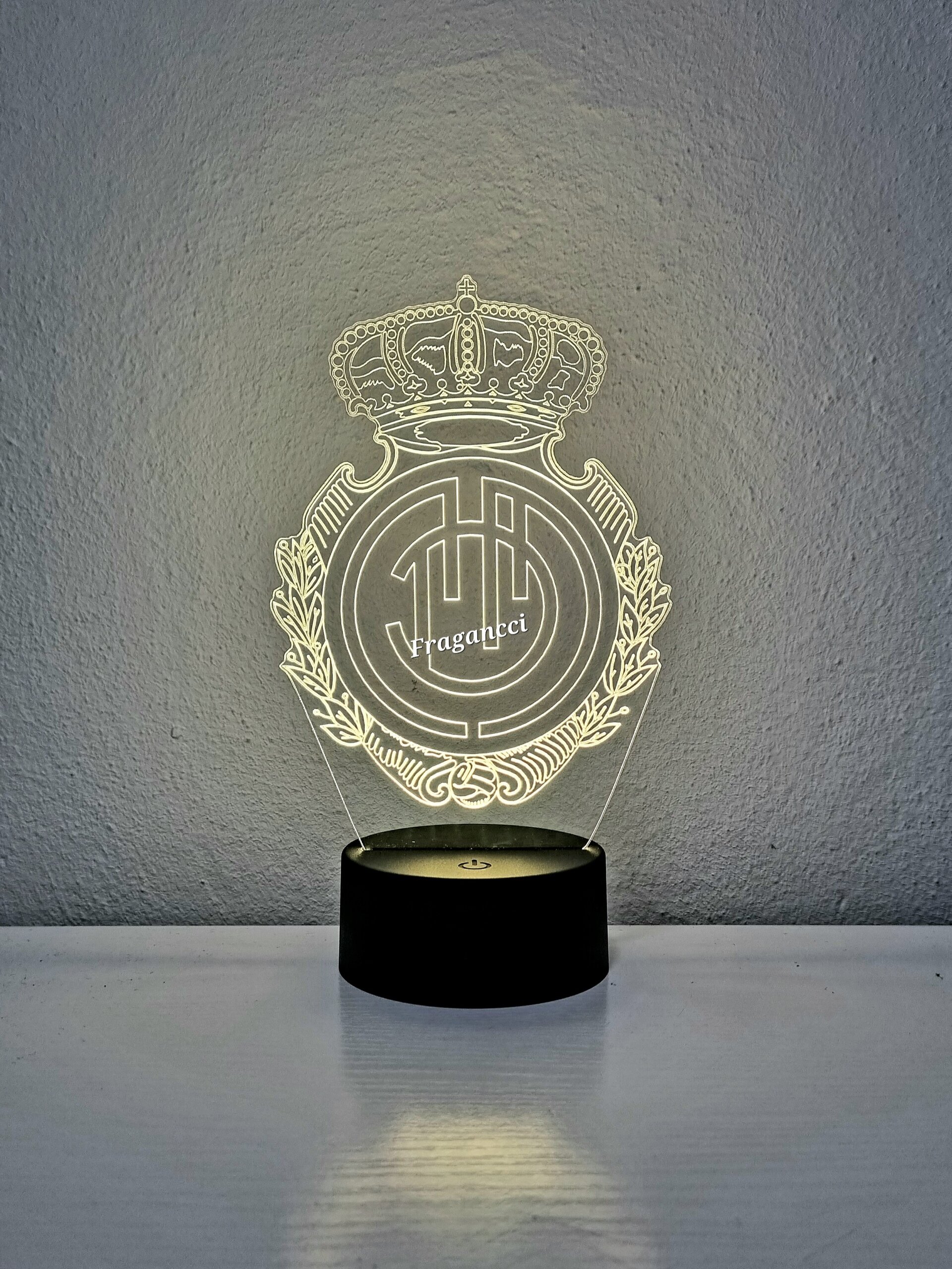 Lampara led 3d Escudo Futbol R Mallorca personalizable, Lámpara led sobremesa - 7