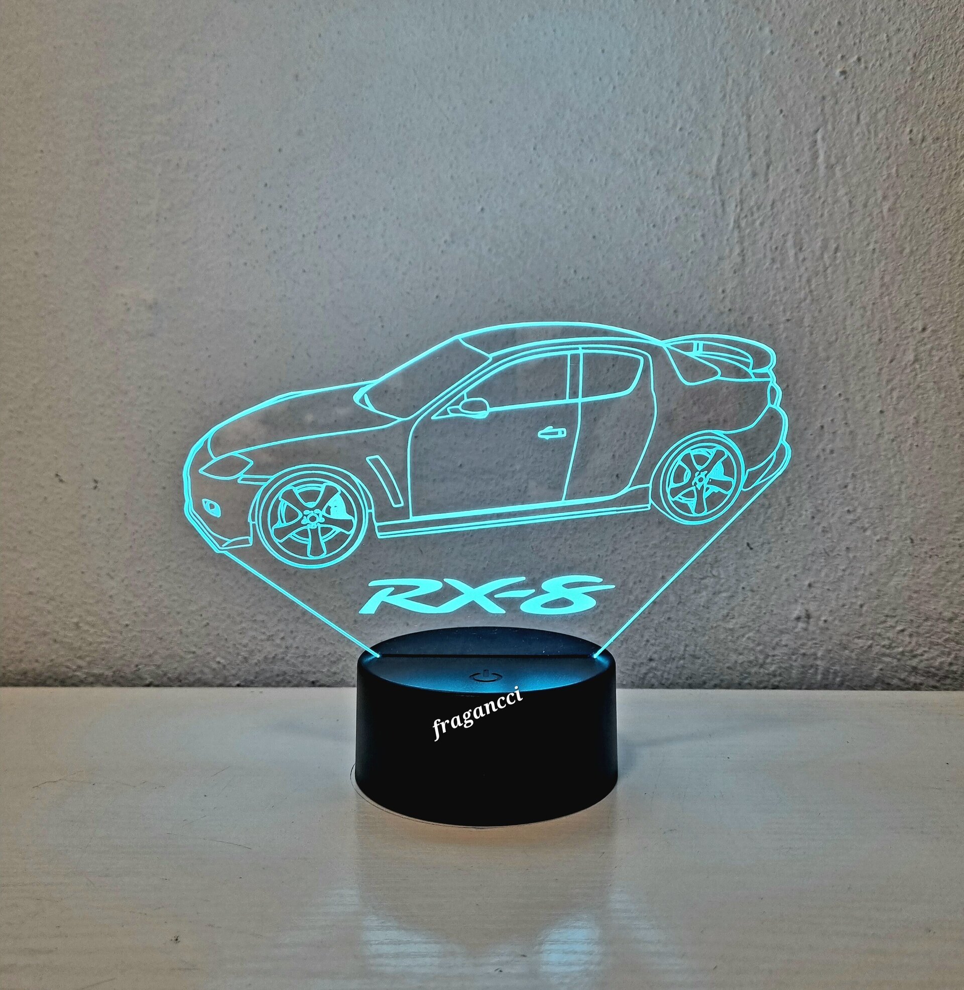 Lampara led 3d Mazd a RX8 personalizable, Lámpara led sobremesa - 9