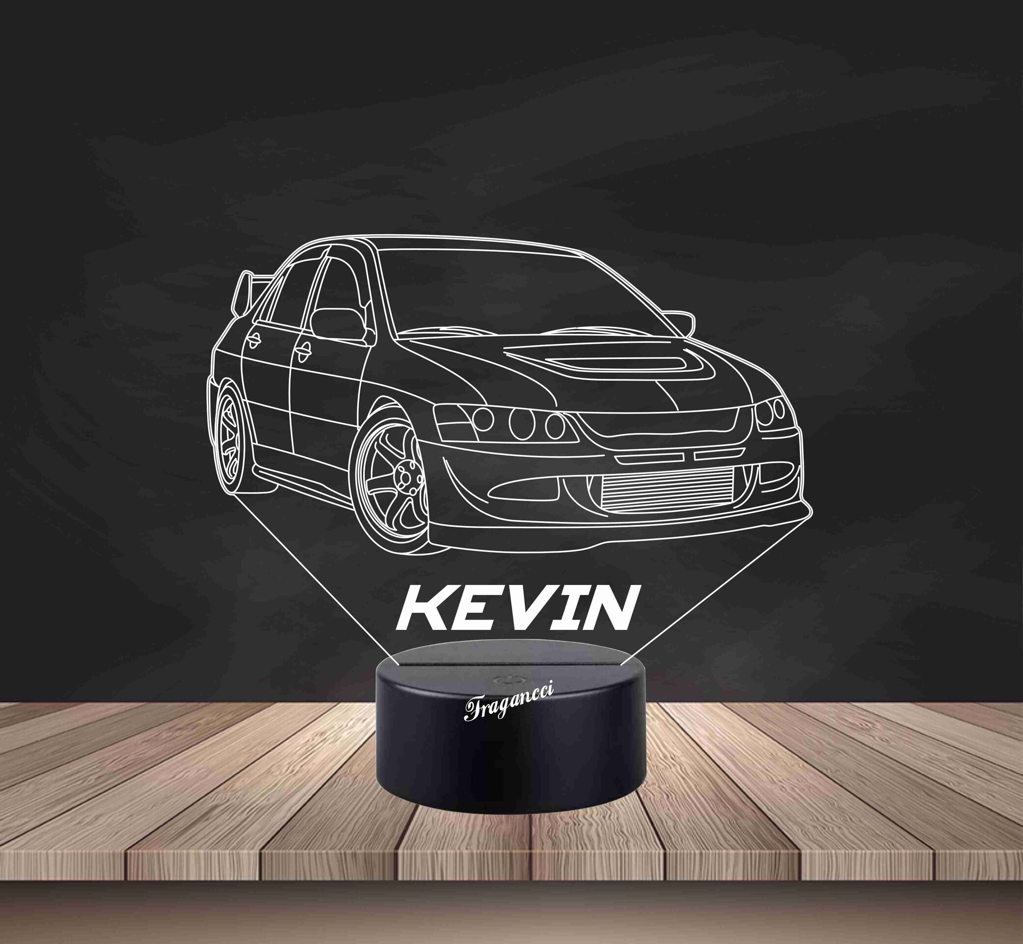 Lampara led 3d Mitsubi shi Evo 8 personalizable, Lámpara led sobremesa - 2