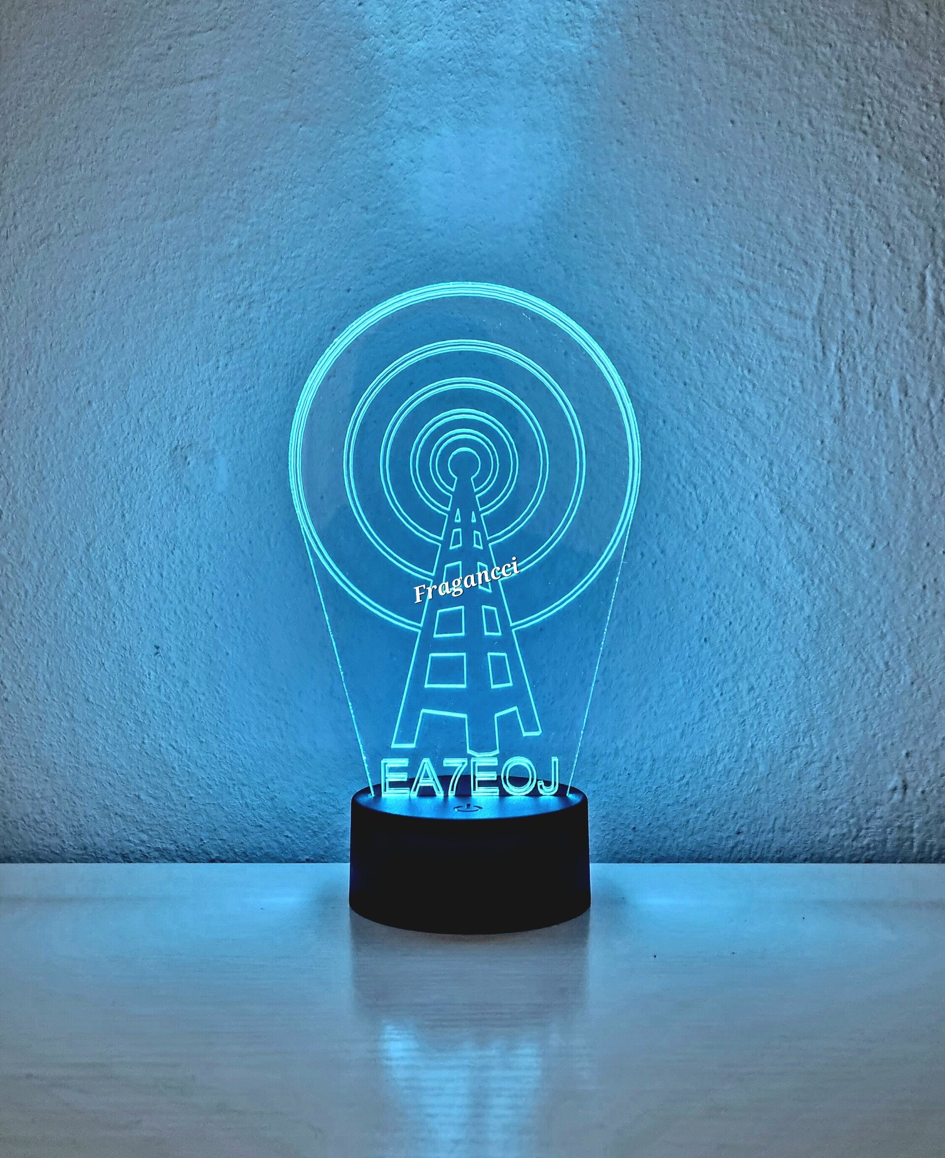 Lampara led 3d indicativo radioaficionados personalizable, Lámpara sobremesa - 2