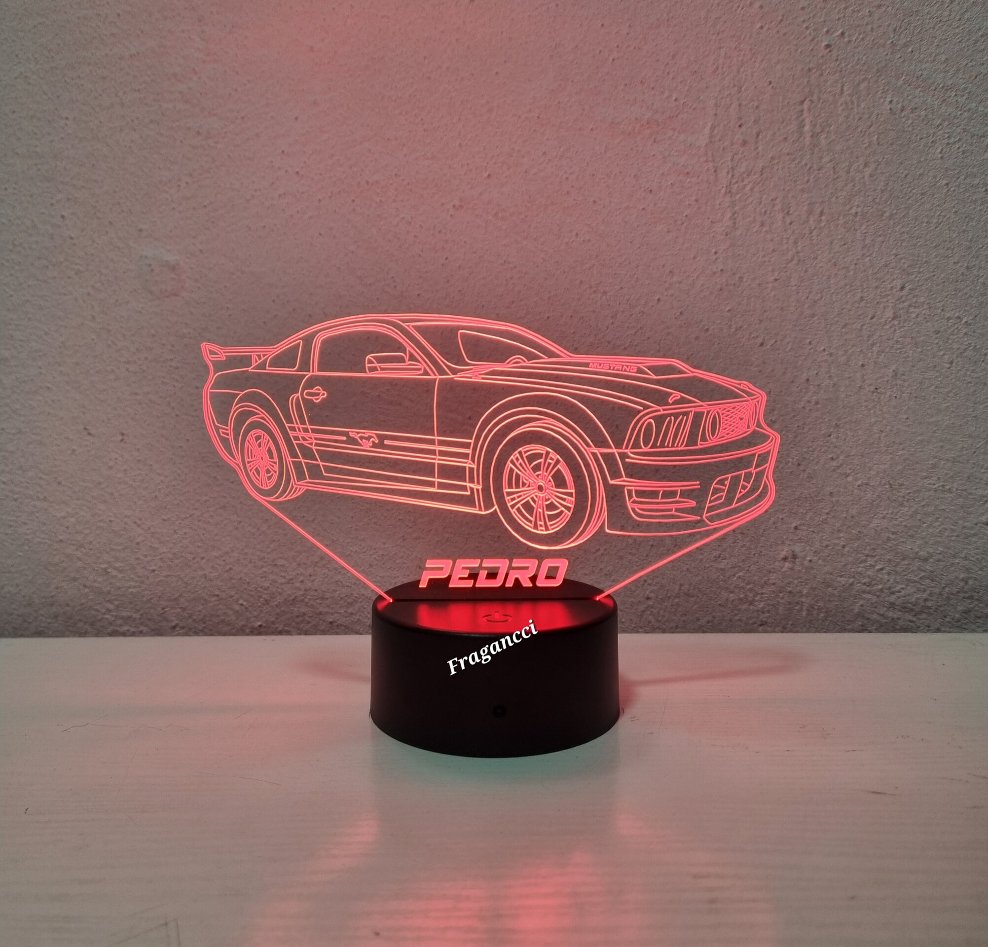 Lampara led 3d Coche For d Mustan g V personalizable, Lámpara led sobremesa - 7