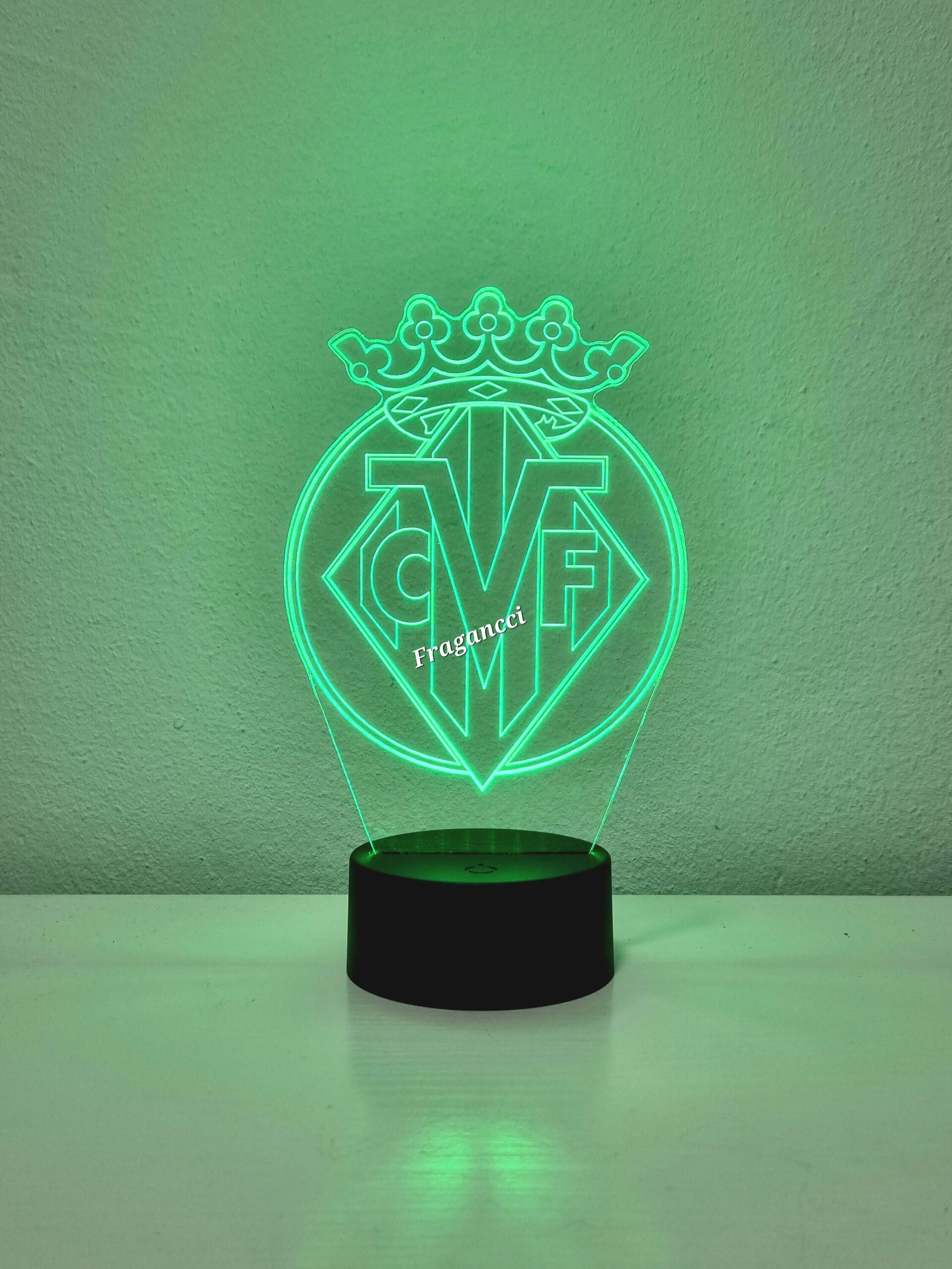Lampara led 3d Escudo Futbol Villarreal personalizable, Lámpara led sobremesa - 4