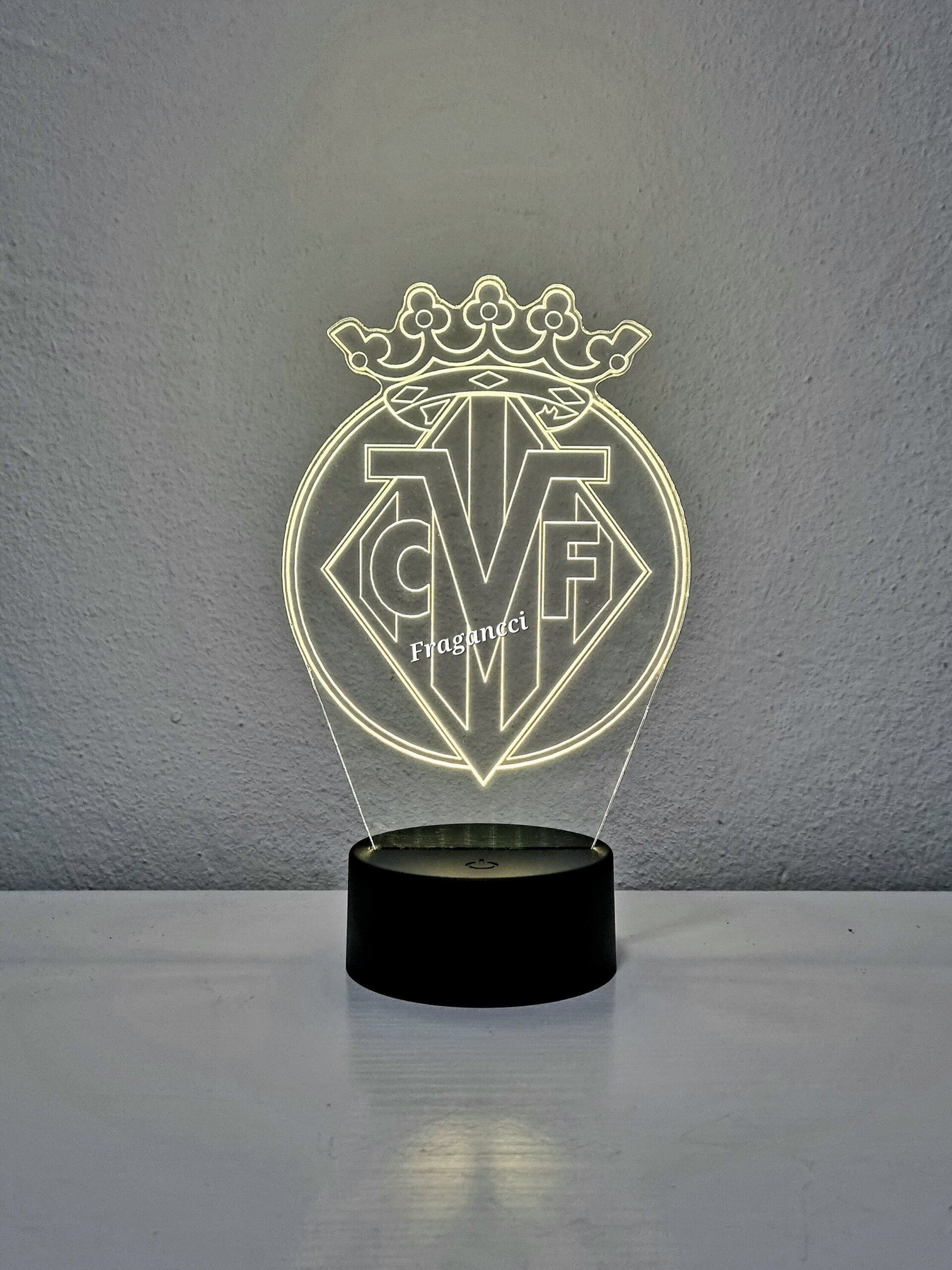 Lampara led 3d Escudo Futbol Villarreal personalizable, Lámpara led sobremesa - 8