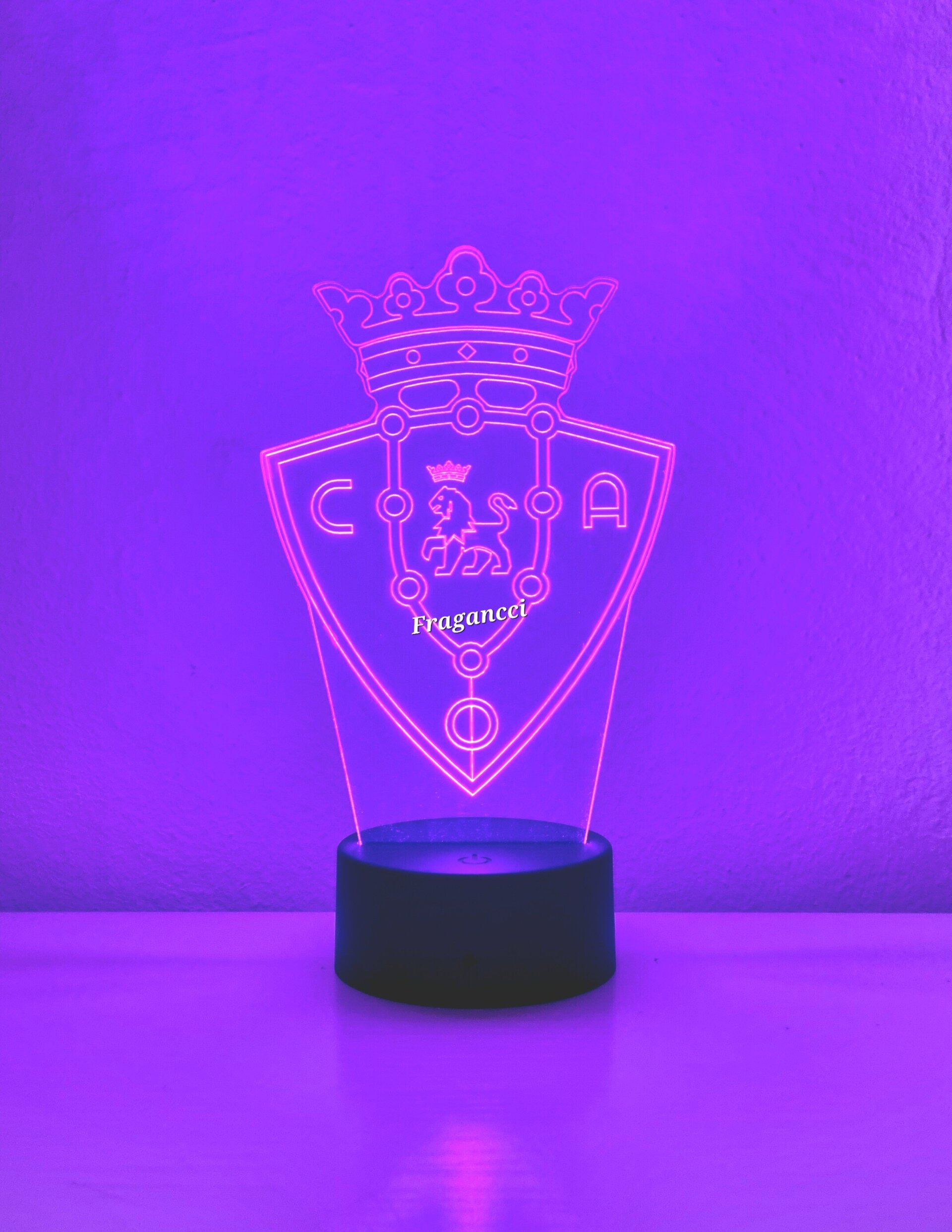 Lampara led 3d Escudo Futbol Osasuna personalizable, Lámpara led sobremesa - 9