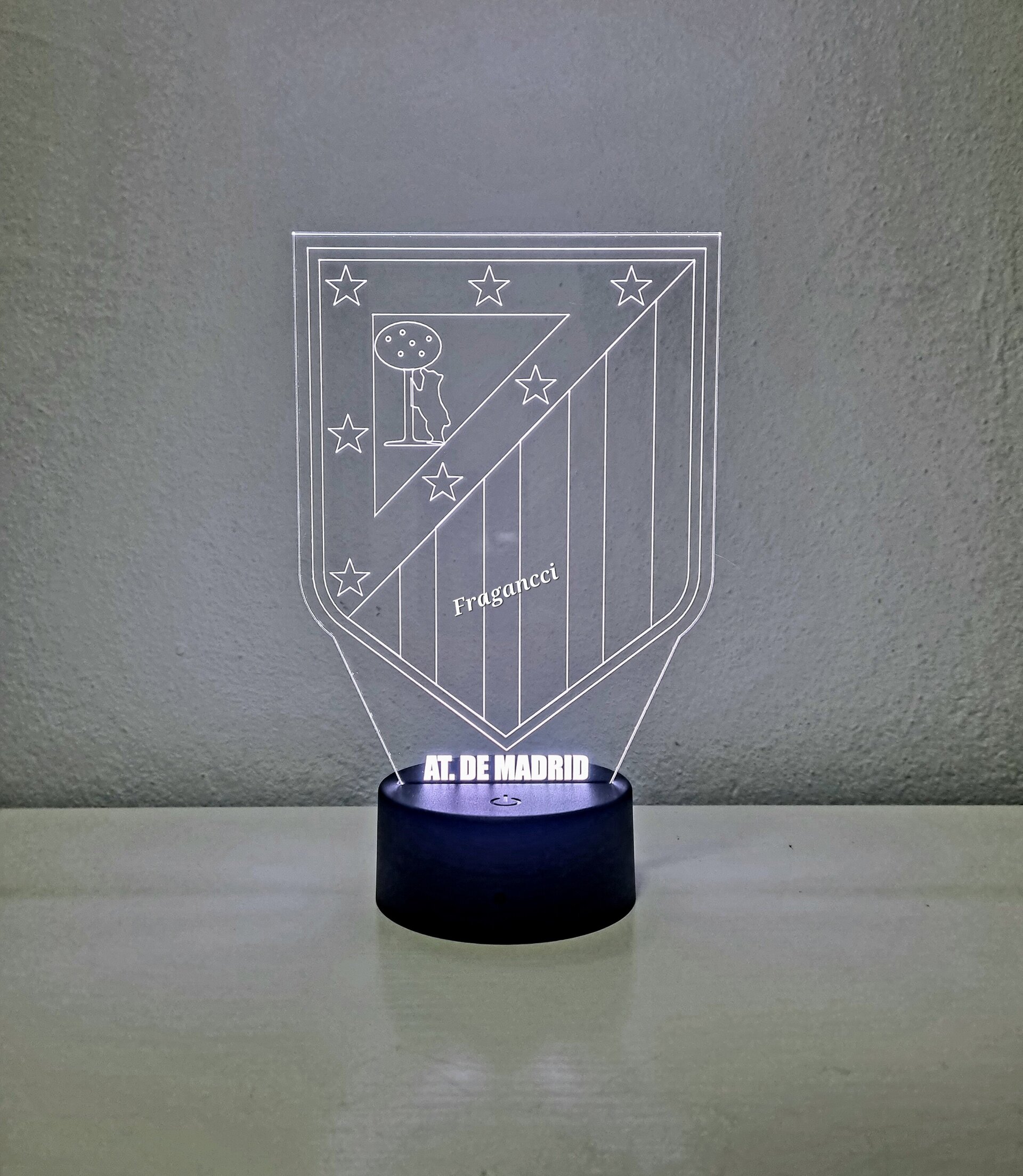 Lampara led 3d Escudo Futbol A de Madrid personalizable, Lámpara led sobremesa - 6