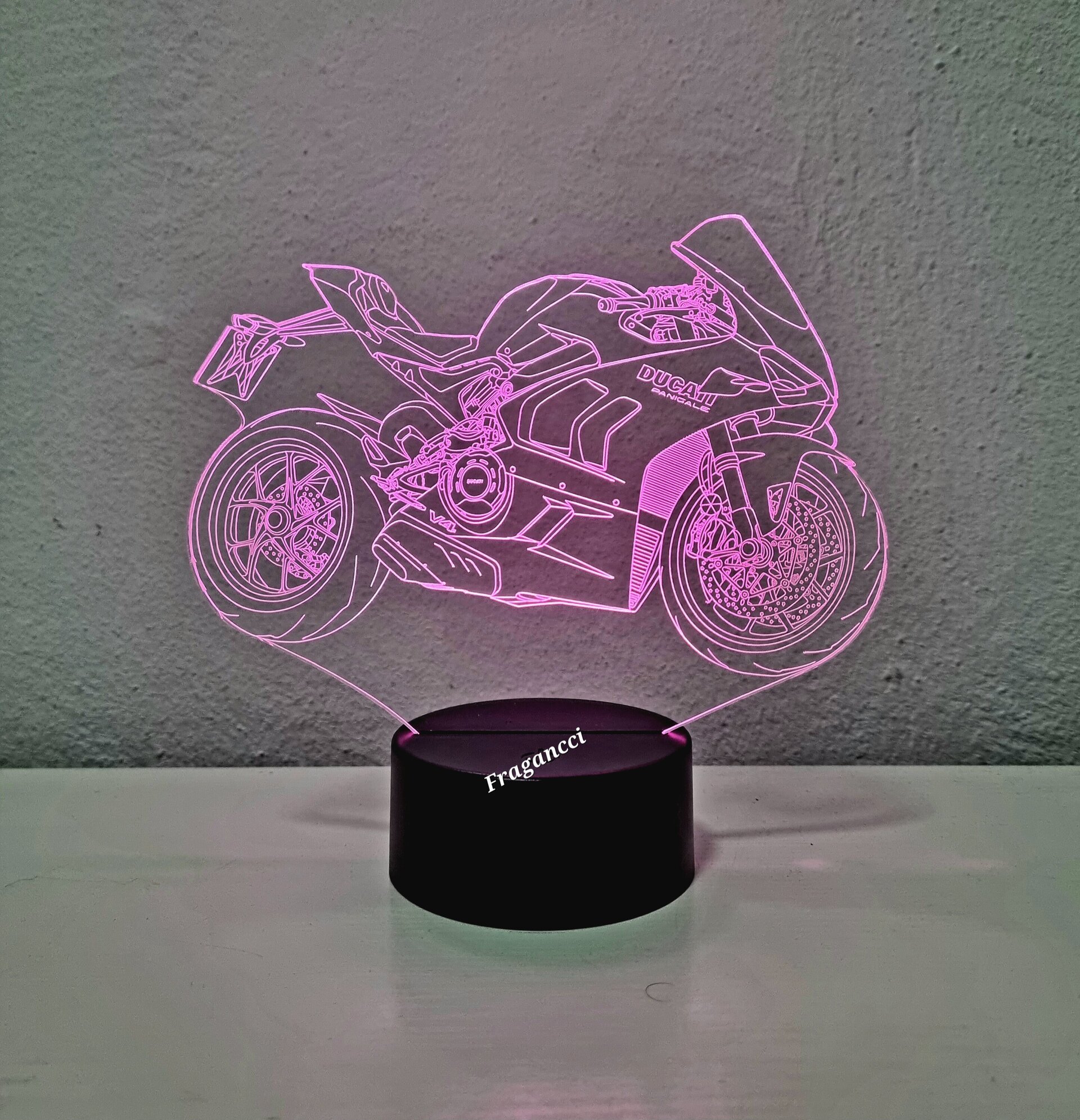 Lampara led 3d moto Ducat i panigale v4s personalizable, Lámpara led sobremesa - 9
