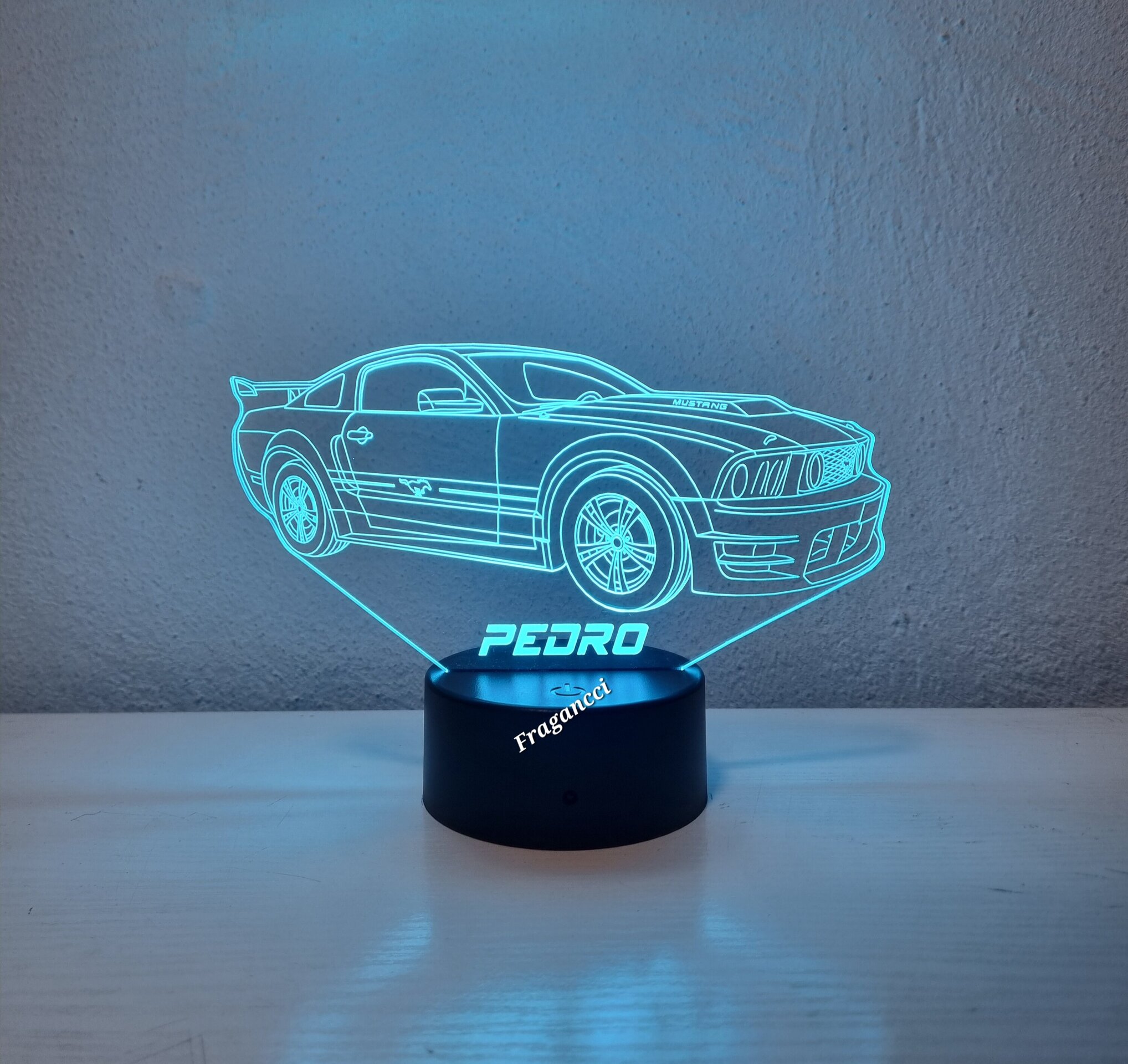 Lampara led 3d Coche For d Mustan g V personalizable, Lámpara led sobremesa - 5