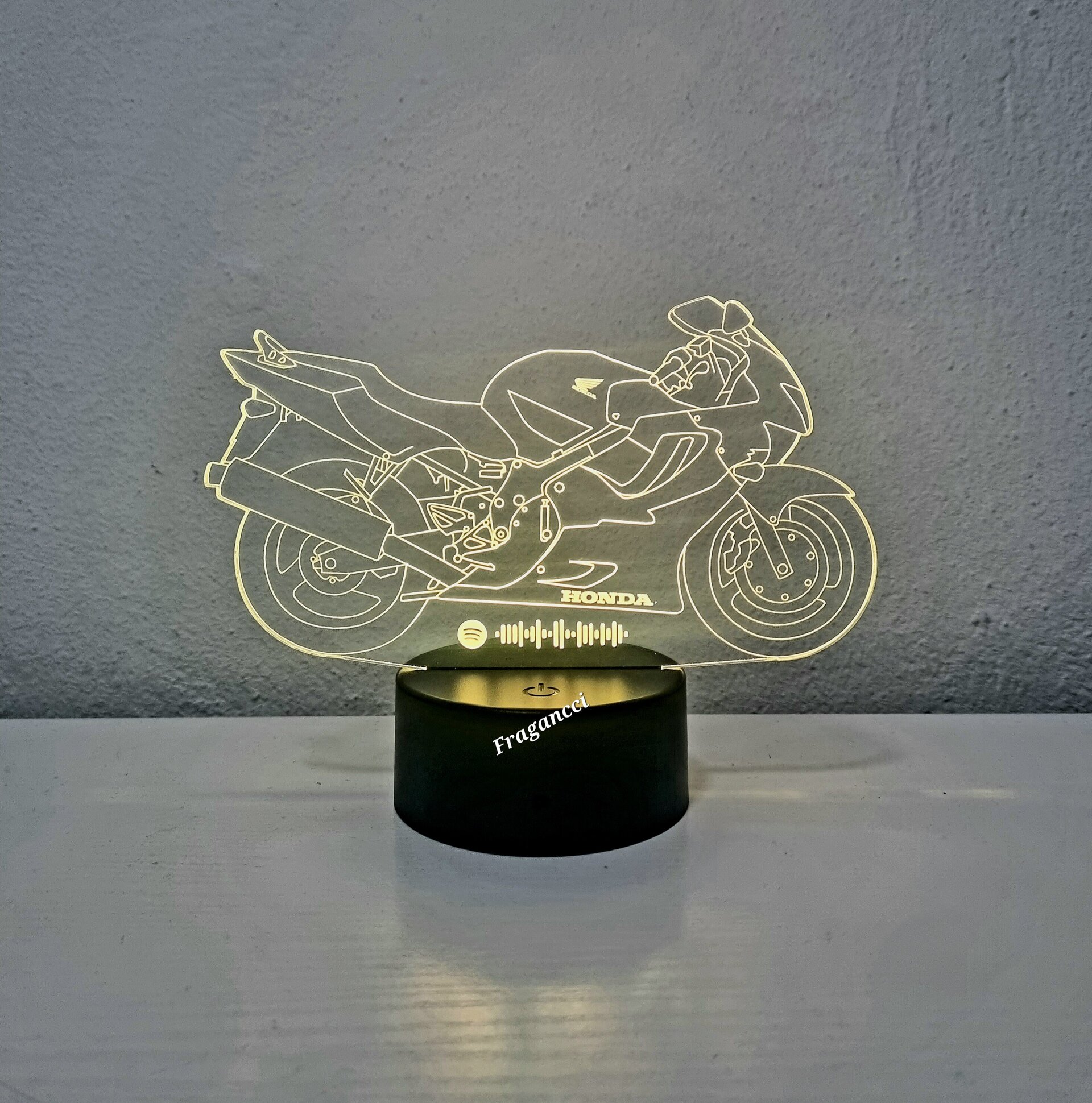 Lampara led 3d moto Hond a Cbr 600 F4 personalizable, Lámpara led sobremesa - 3