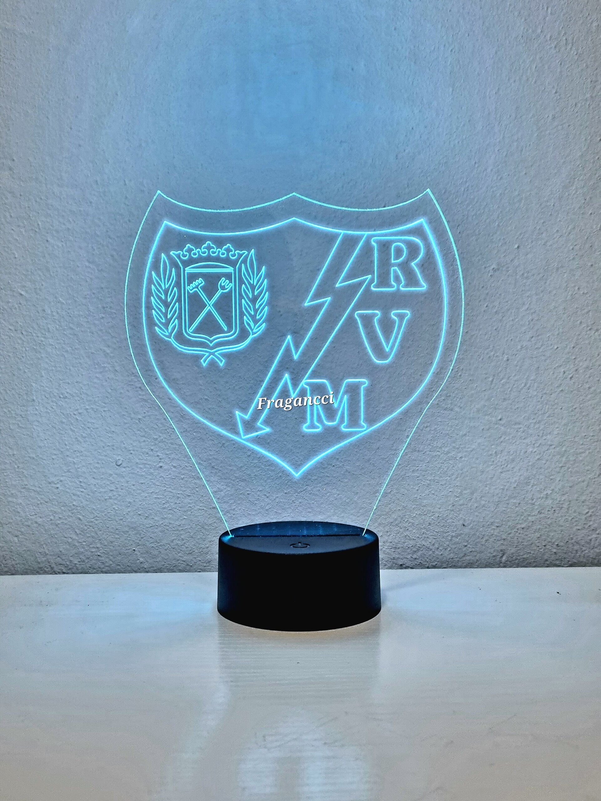 Lampara led 3d Escudo Futbol R Vallecano personalizable, Lámpara sobremesa - 9