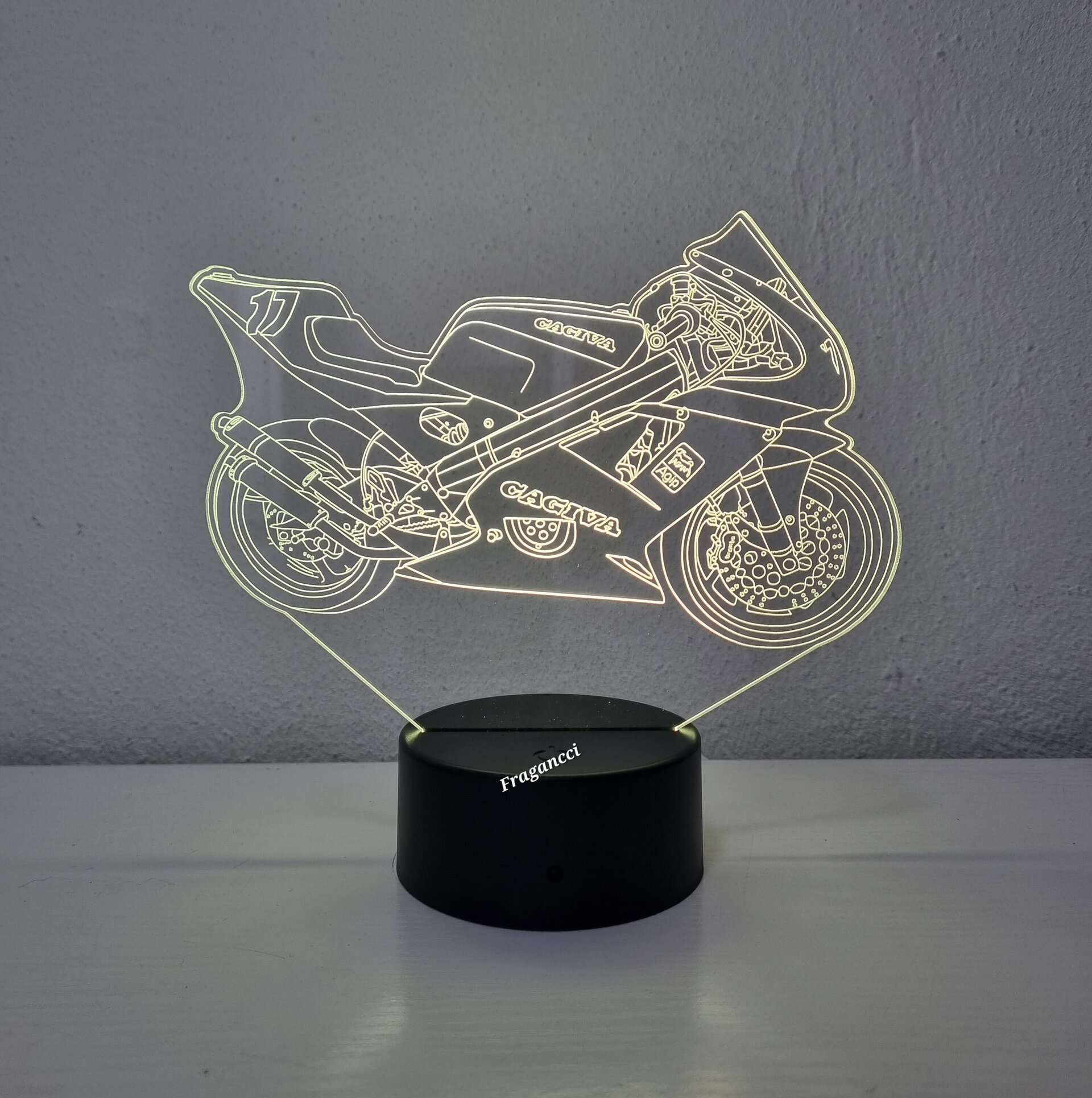 Lampara led 3d Cagiva Competicion personalizable, Lámpara led sobremesa - 3