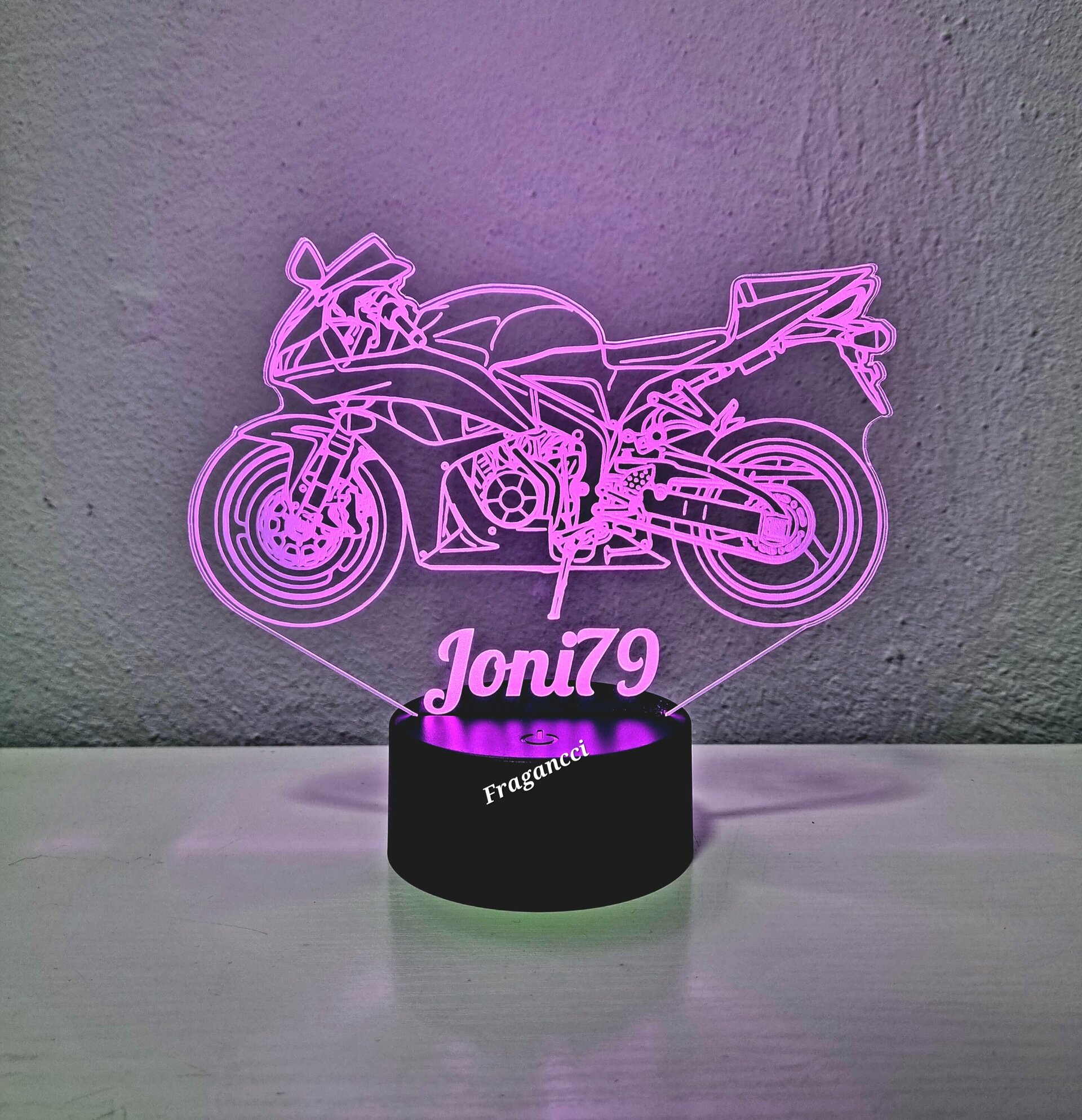 Lampara led 3d moto Hond a Cbr 600 RR 2008 personalizable, Lámpara led sobremesa - 6