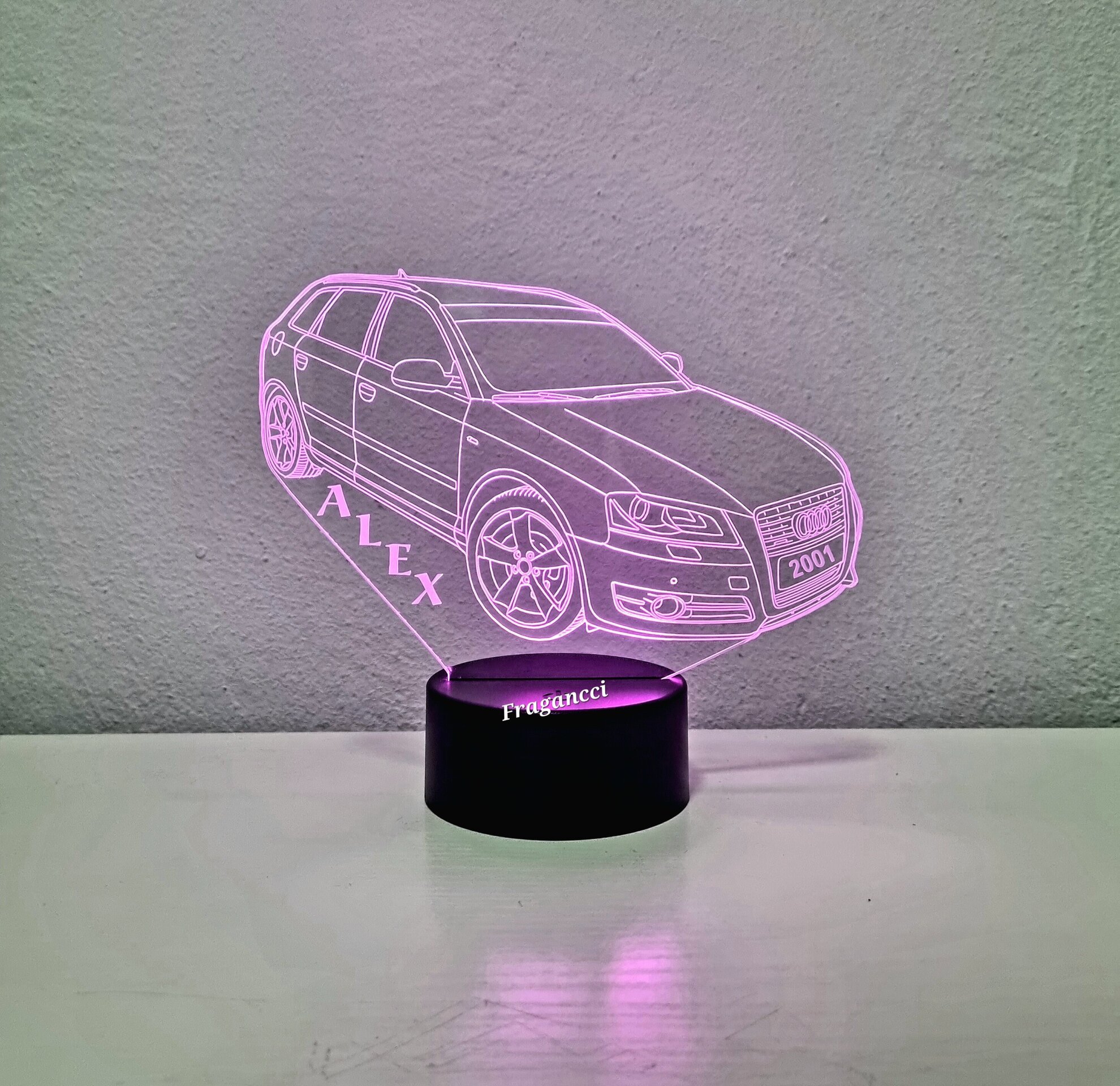 Lampara led 3d Aud i A3 Sportback Sline personalizable, Lámpara led sobremesa - 4