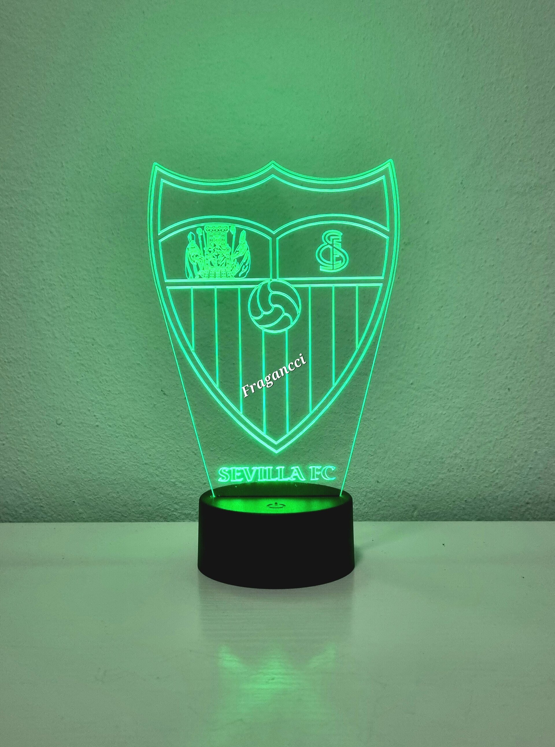 Lampara led 3d Escudo Futbol Sevilla personalizable, Lámpara led sobremesa - 5