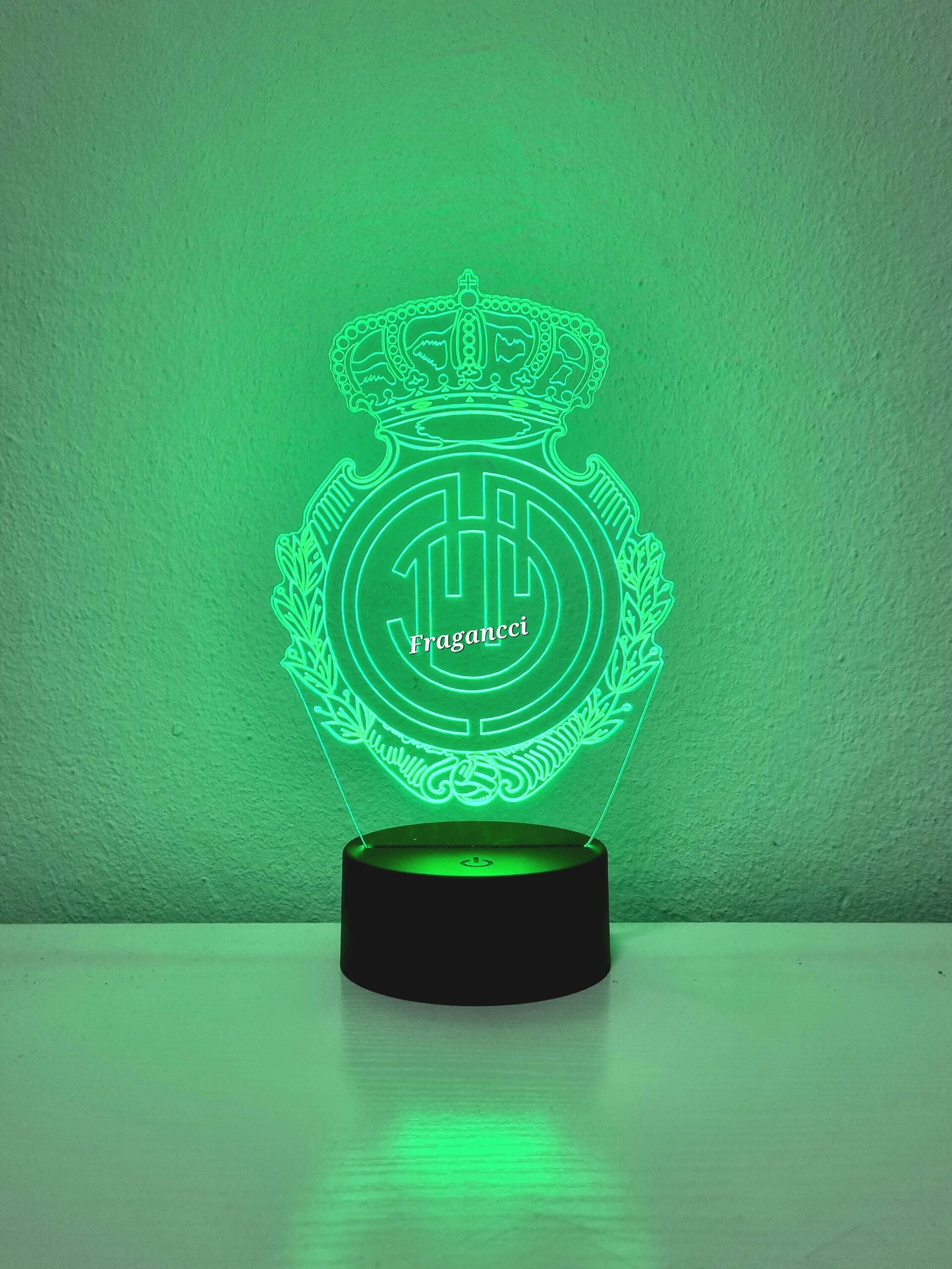 Lampara led 3d Escudo Futbol R Mallorca personalizable, Lámpara led sobremesa - 4