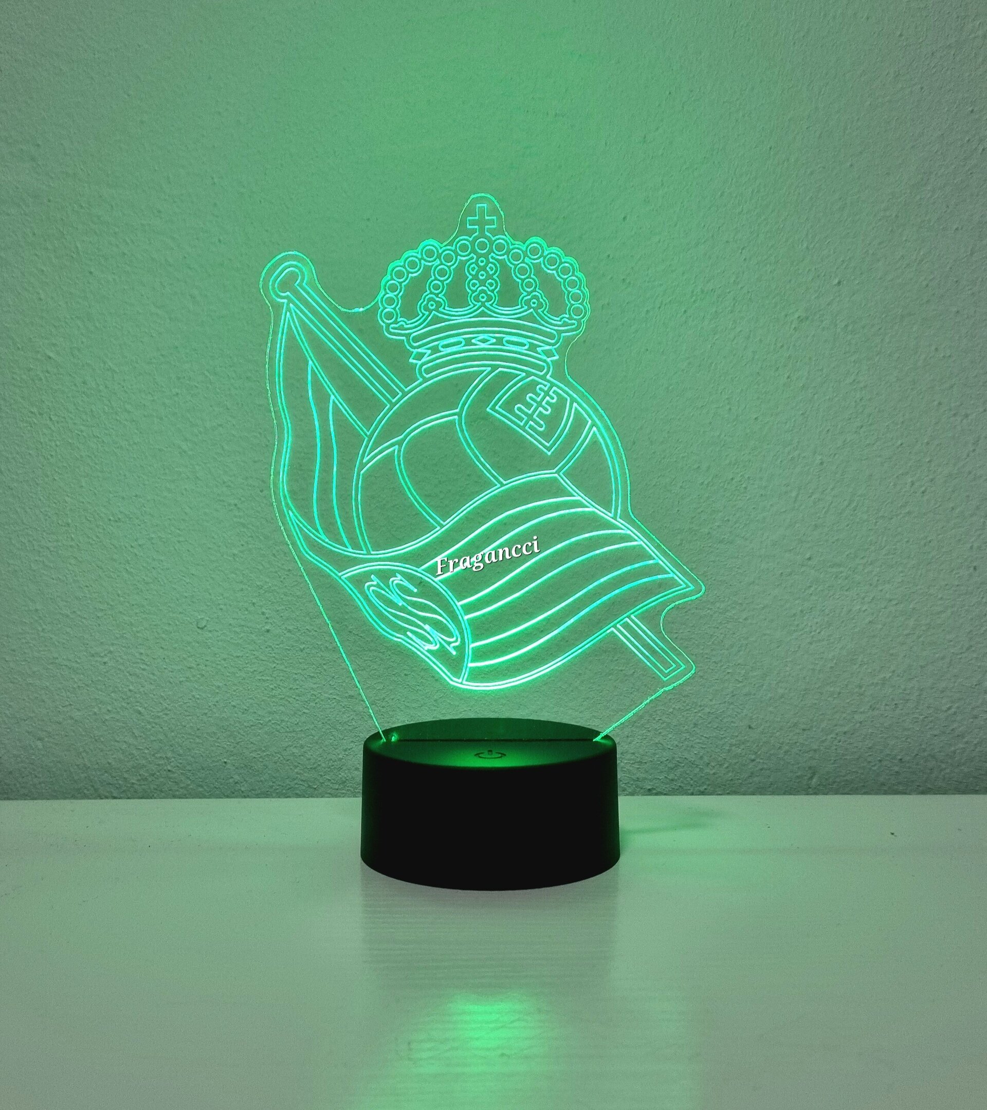 Lampara led 3d Escudo Futbol R Sociedad personalizable, Lámpara led sobremesa - 8