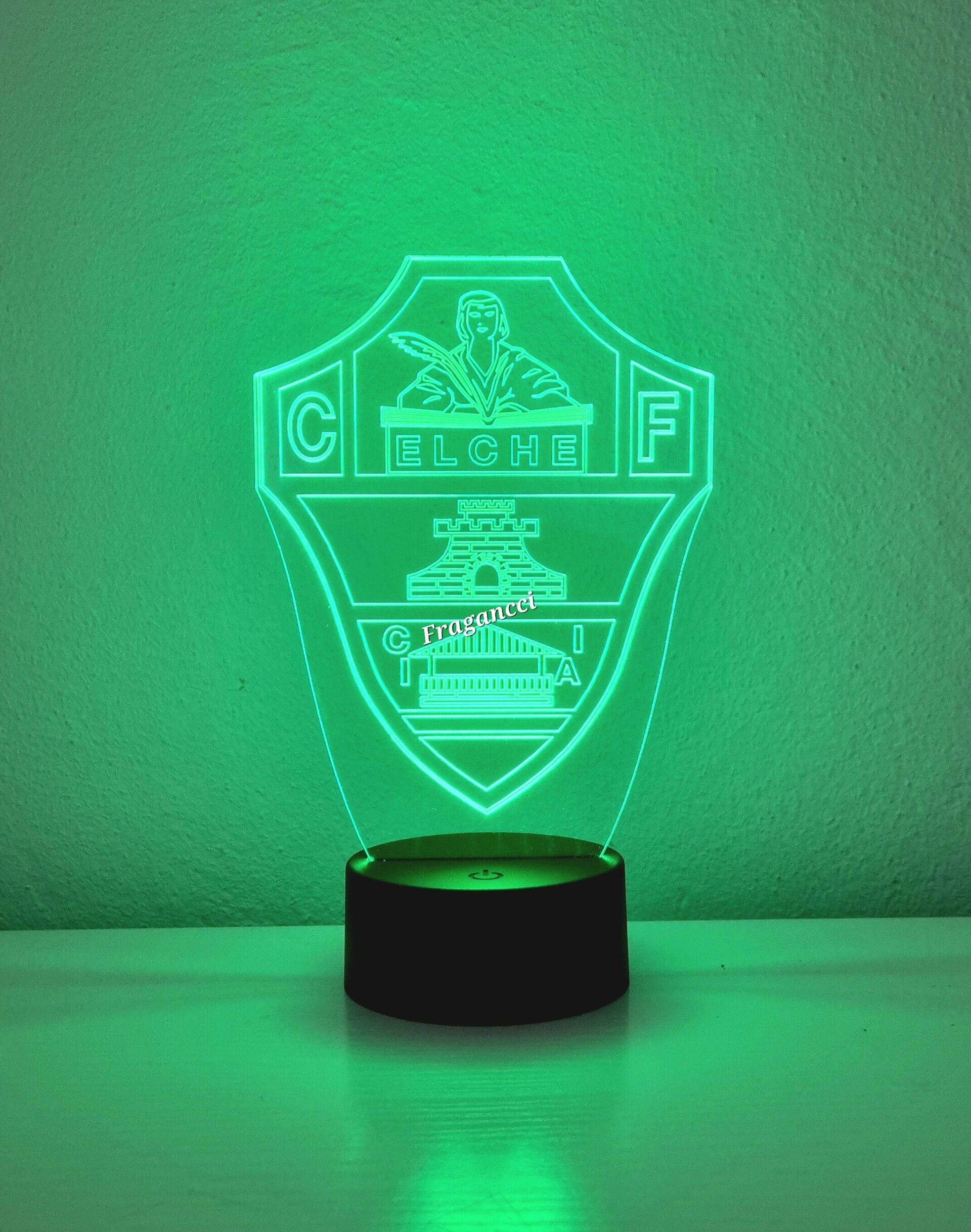 Lampara led 3d Escudo Futbol Elche personalizable, Lámpara led sobremesa - 8