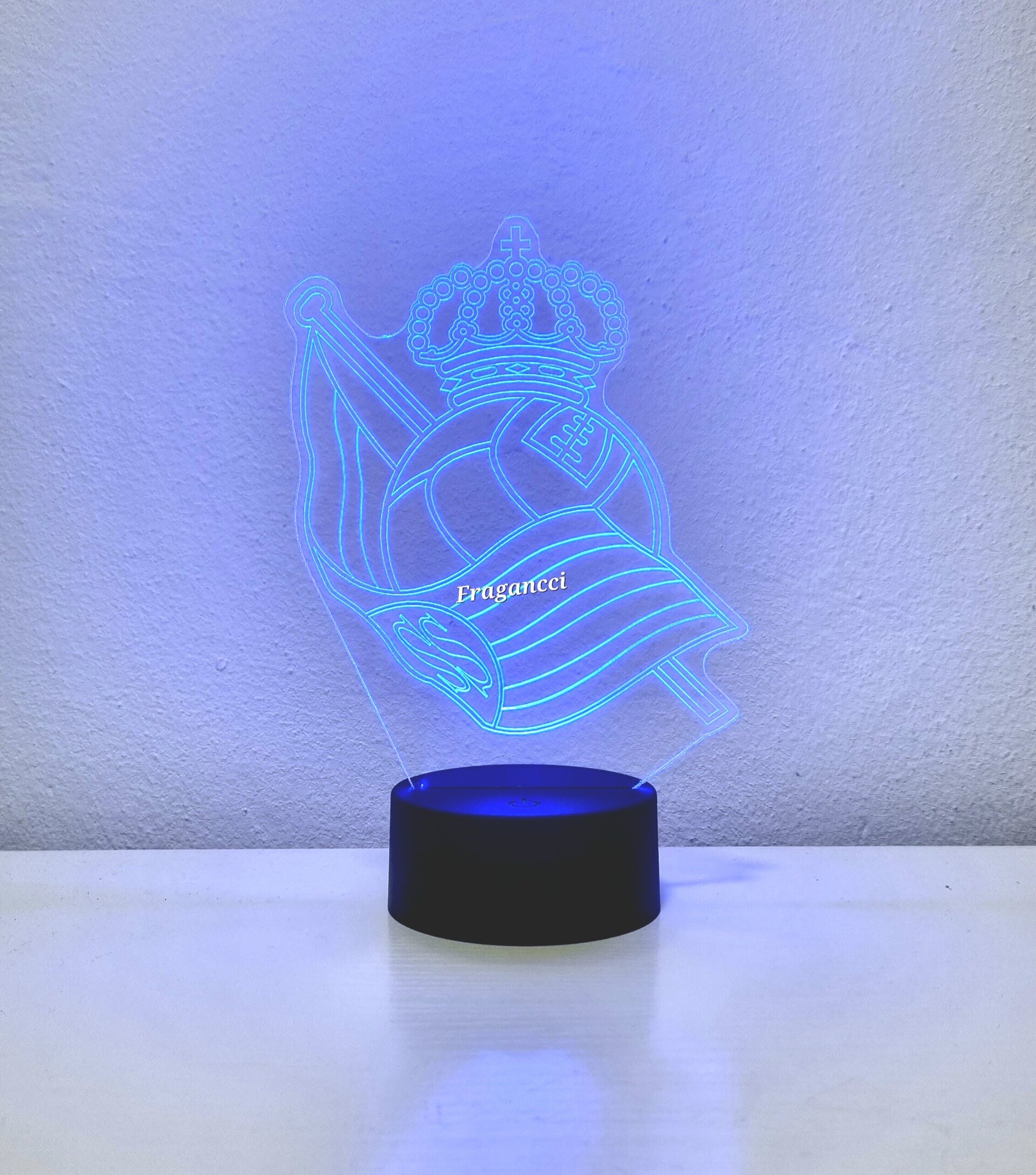 Lampara led 3d Escudo Futbol R Sociedad personalizable, Lámpara led sobremesa - 7